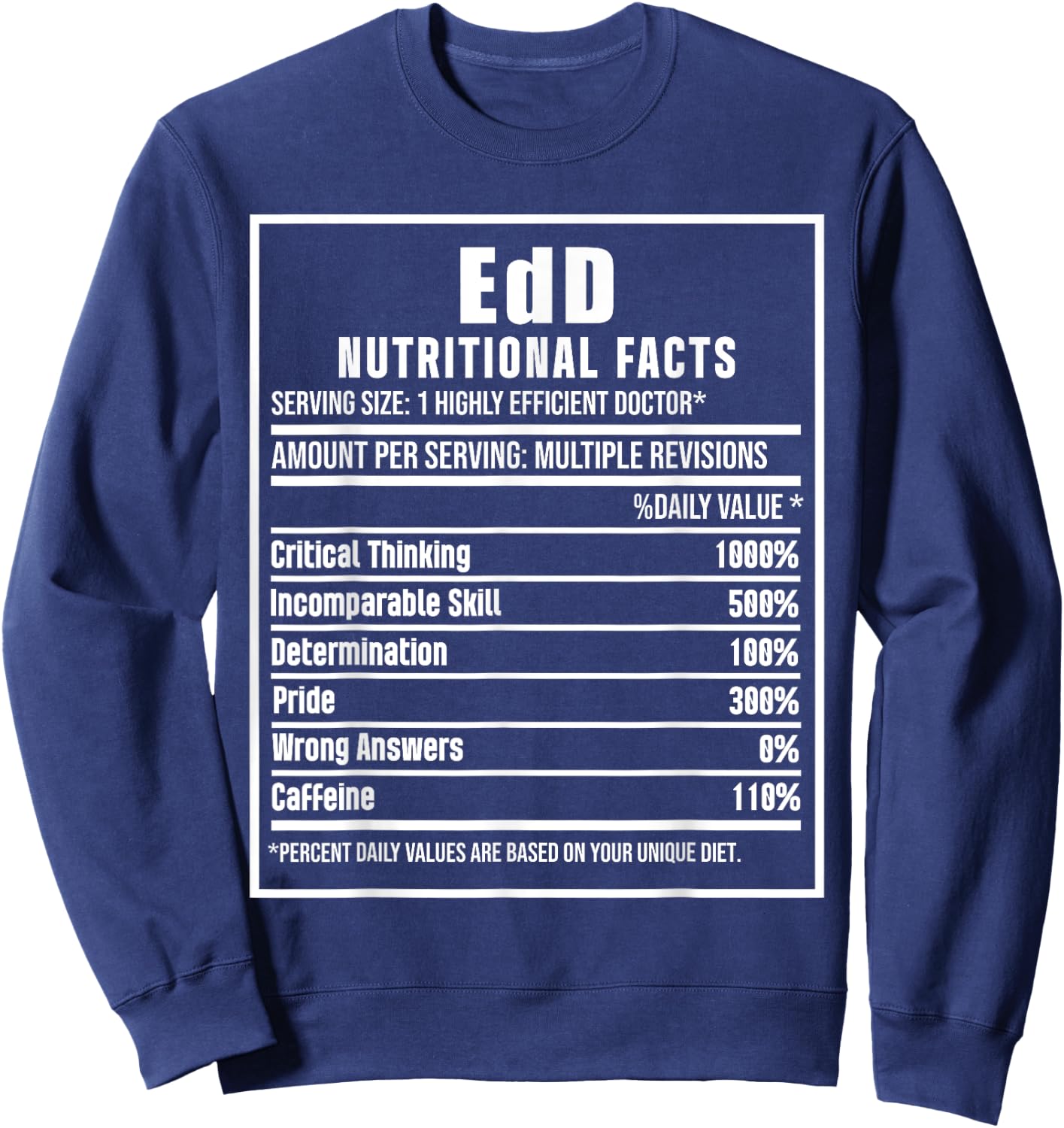 EdD Doctor of Education Nutrition Doctorate Graduation Sweatshirt - Sweatshirt | Navy