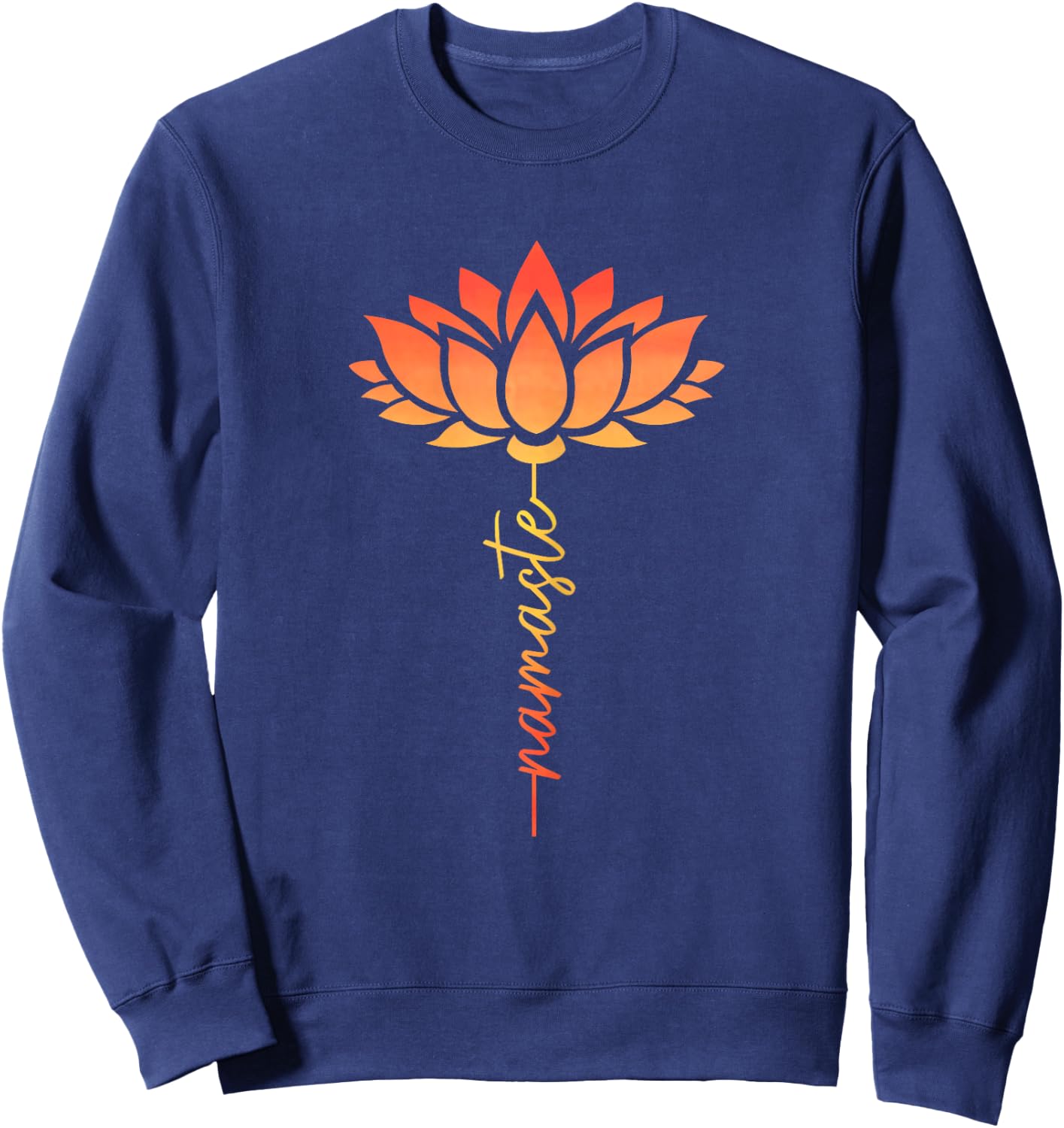 Namaste Lotus Flower Yoga Zen Buddhism Buddha Spiritual Sweatshirt - Sweatshirt | Navy