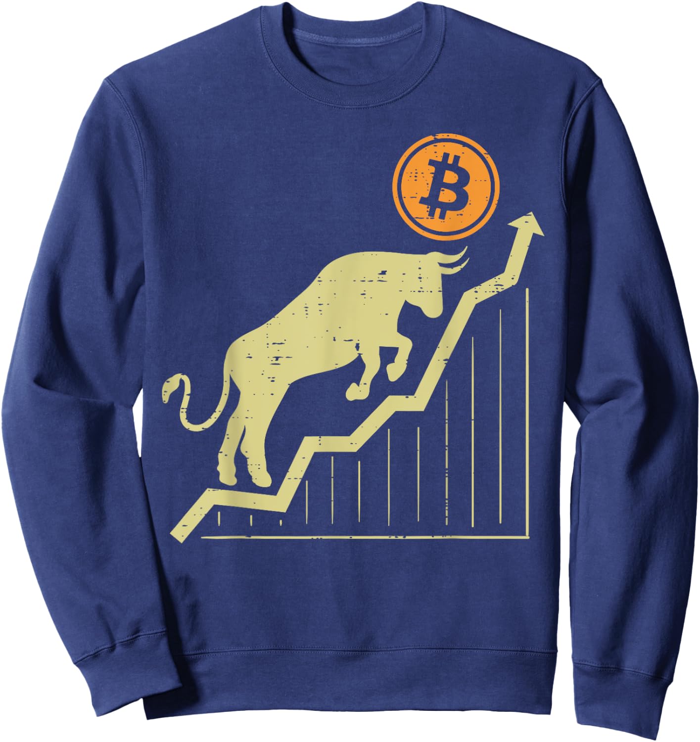 Bitcoin Bull Graph Bullish BTC Crypto Cryptocurrency Trader Sweatshirt - Sweatshirt | Navy