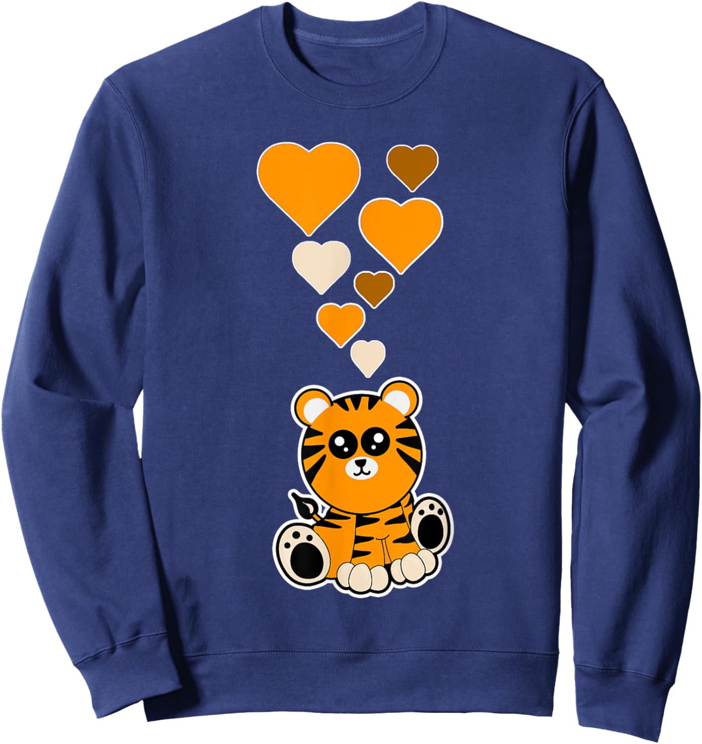 Cute Tiger Hearts - Tiger Lover I Love Tigers Sweatshirt - Sweatshirt | Navy