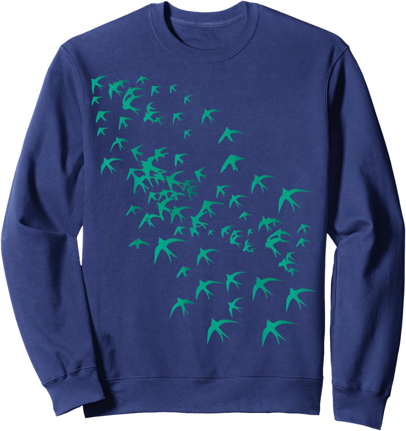 Flying Swarm of Swallows- Flock of Birds in the Sky & Nature Sweatshirt - Sweatshirt | Navy