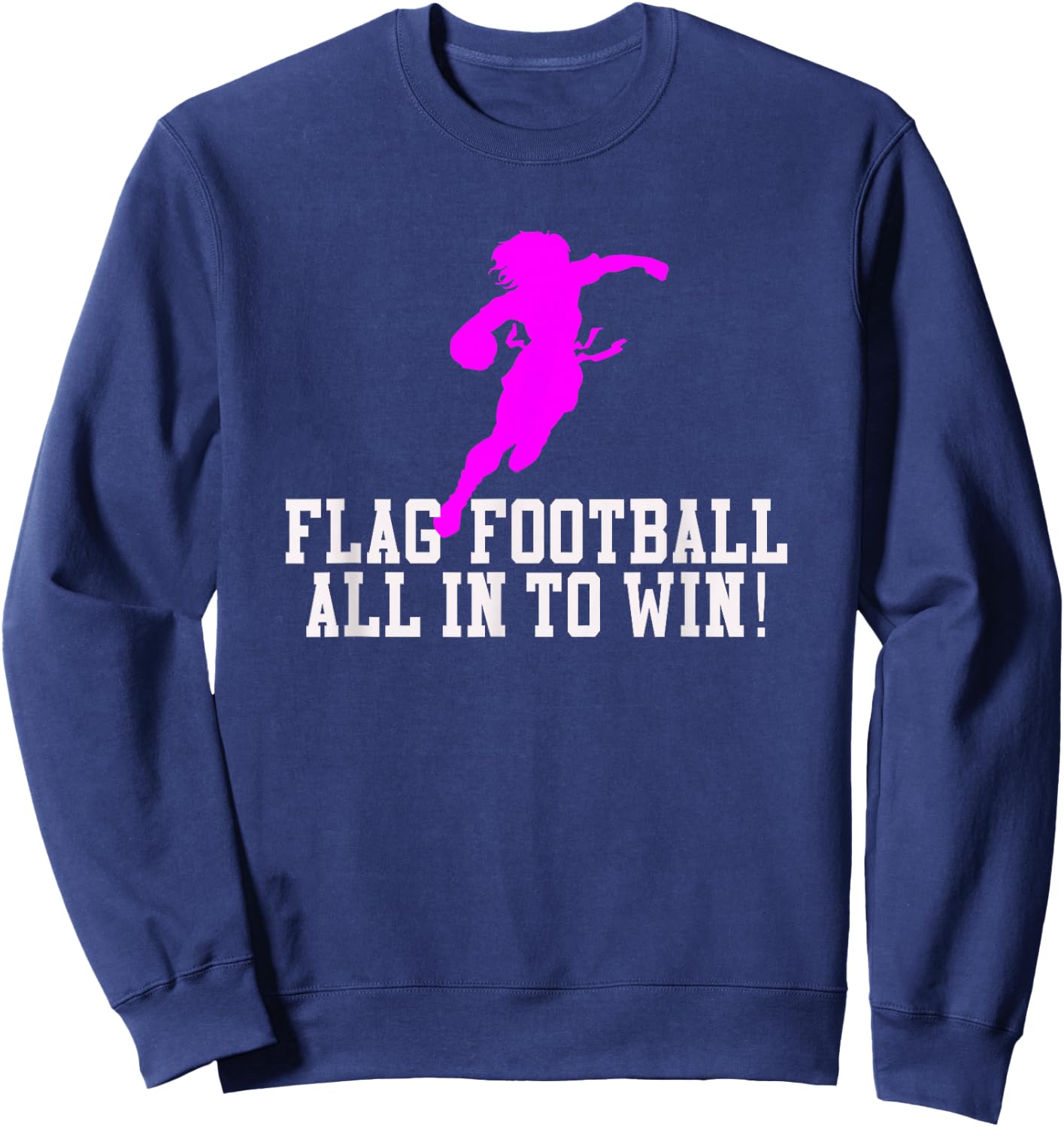 Girls Flag Football for Kids Youth or Women Adults Sweatshirt - Sweatshirt | Navy