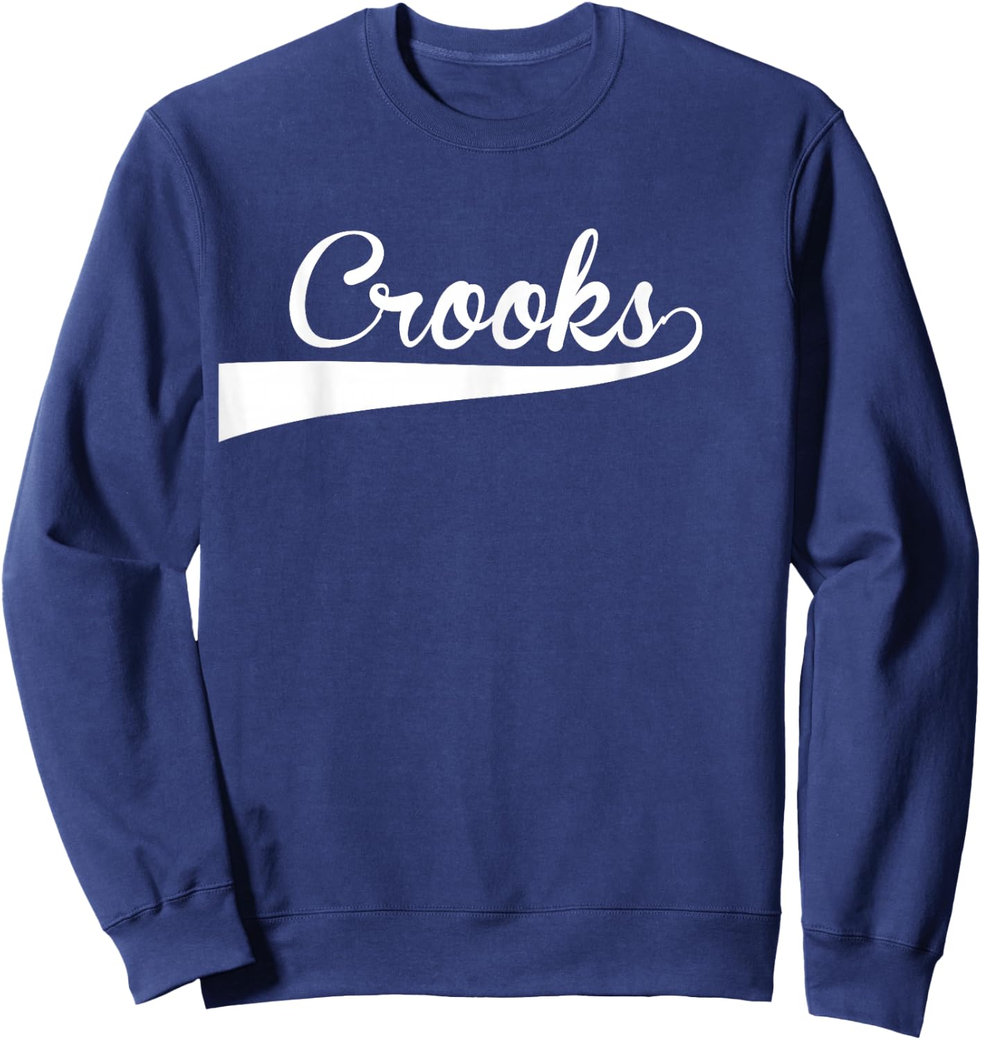 CROOKS Baseball Vintage Retro Font Sweatshirt - Sweatshirt | Navy