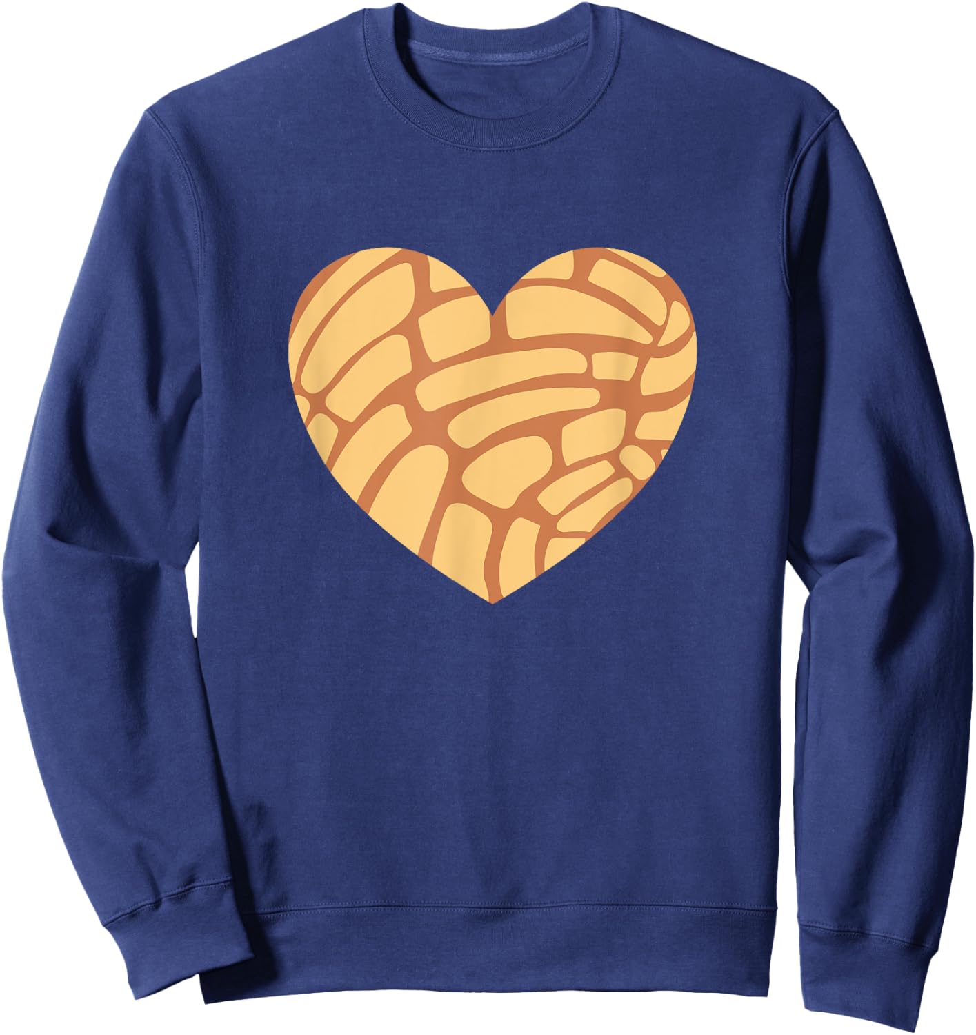 Concha Mexican Sweet Bun Heart Sweatshirt - Sweatshirt | Navy