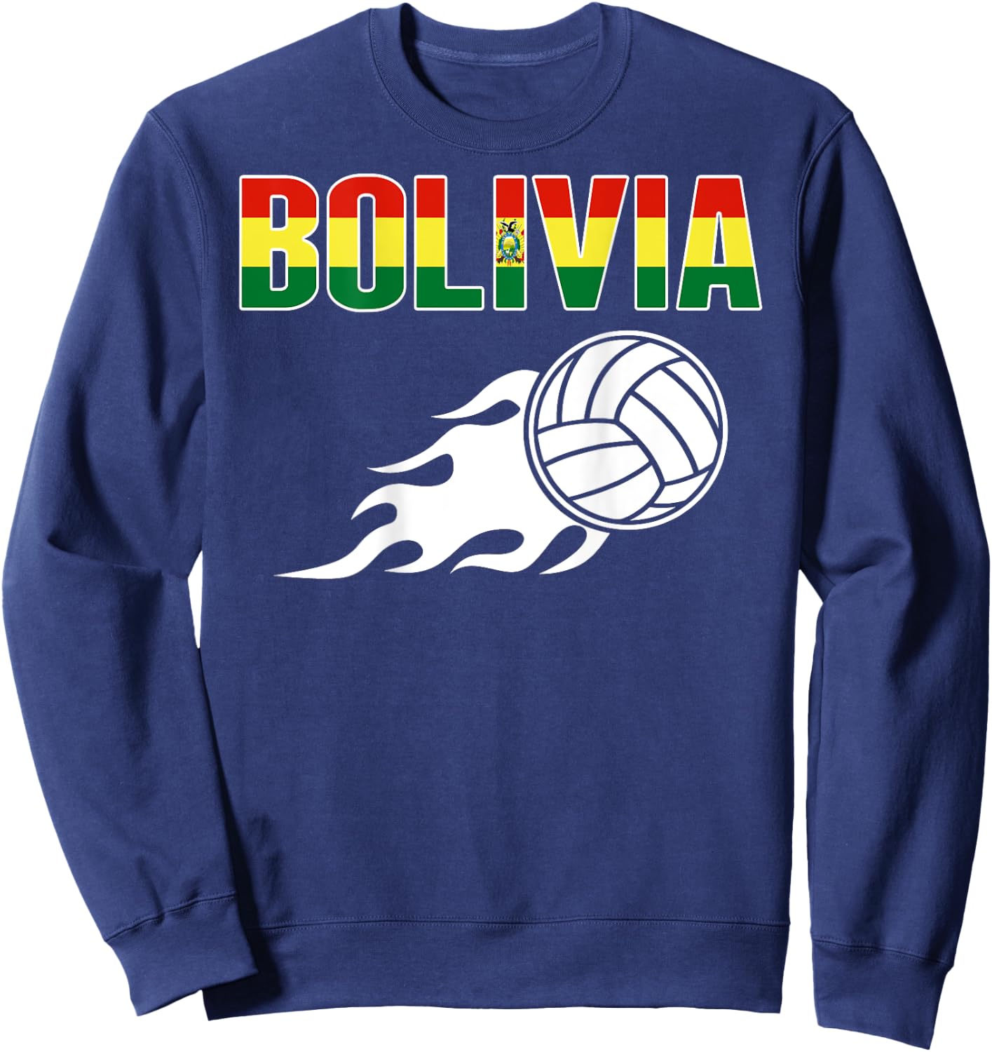 Bolivia Volleyball Fans Jersey - Bolivian Flag Sport Lovers Sweatshirt - Sweatshirt | Navy