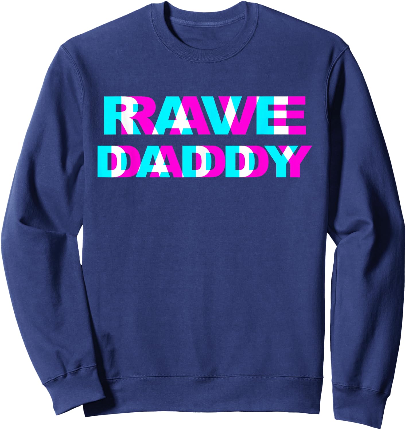 Rave Daddy EDM Music Festival Father Optical Illusion Trippy Small Sweatshirt - Sweatshirt | Navy