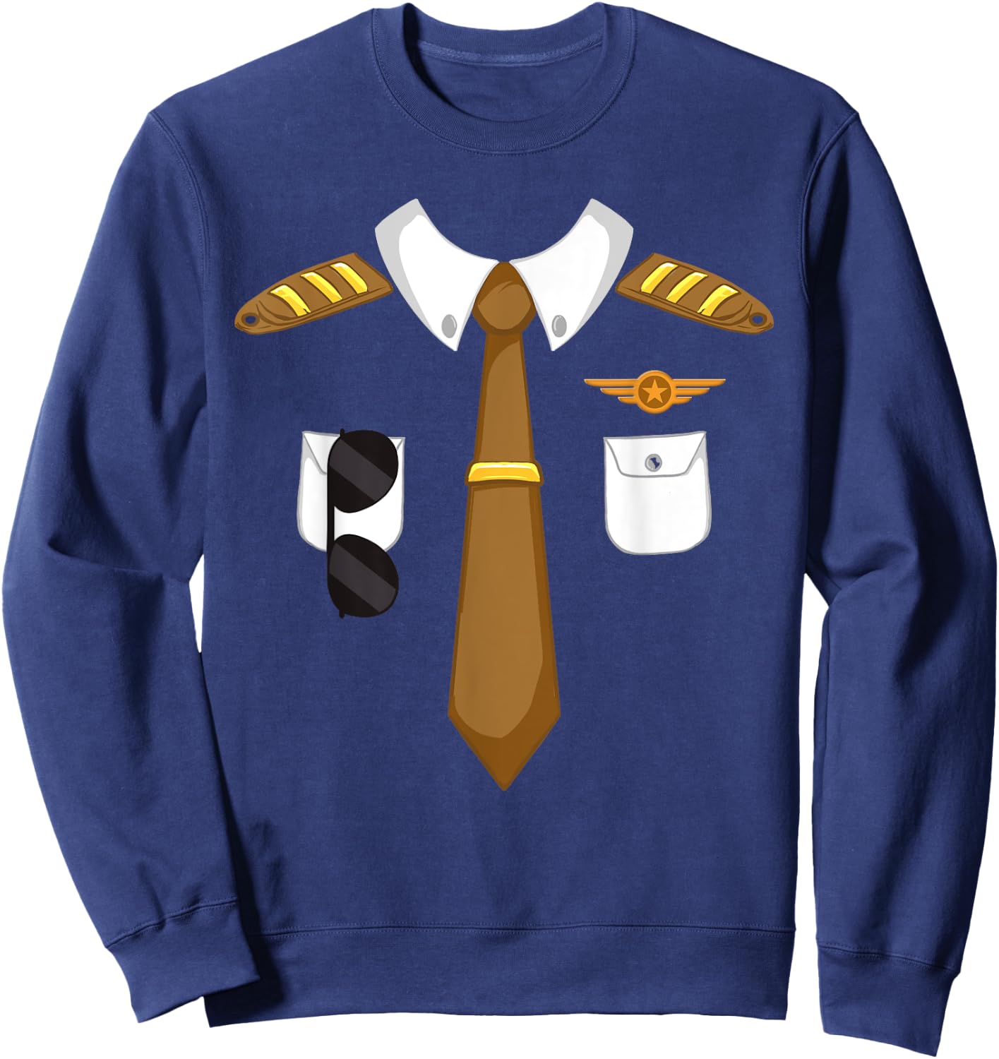 Airline Pilot Costume - Aviation Airplane Aircraft Lover Sweatshirt - Sweatshirt | Navy