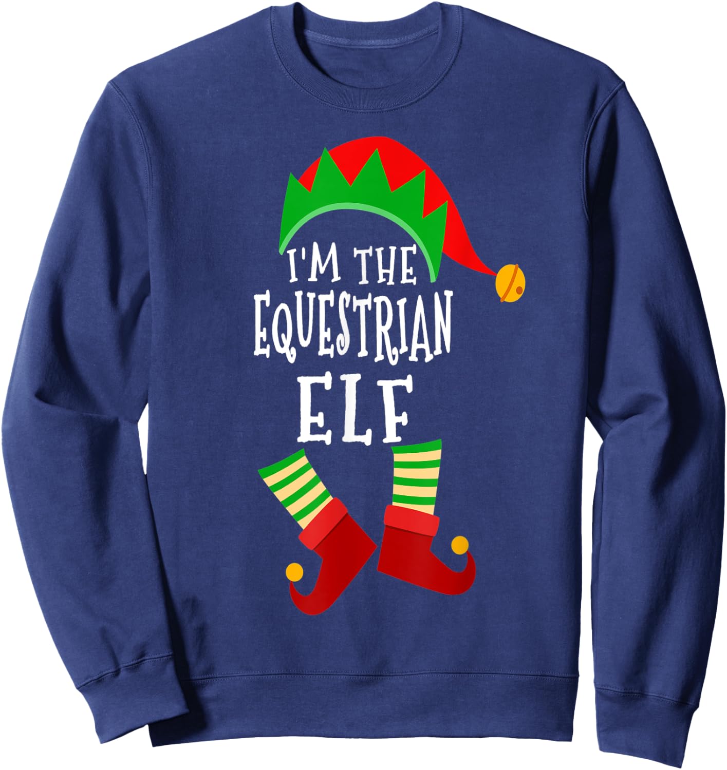 Equestrian Elf Matching Family Group Christmas Elf Costume Sweatshirt - Sweatshirt | Navy
