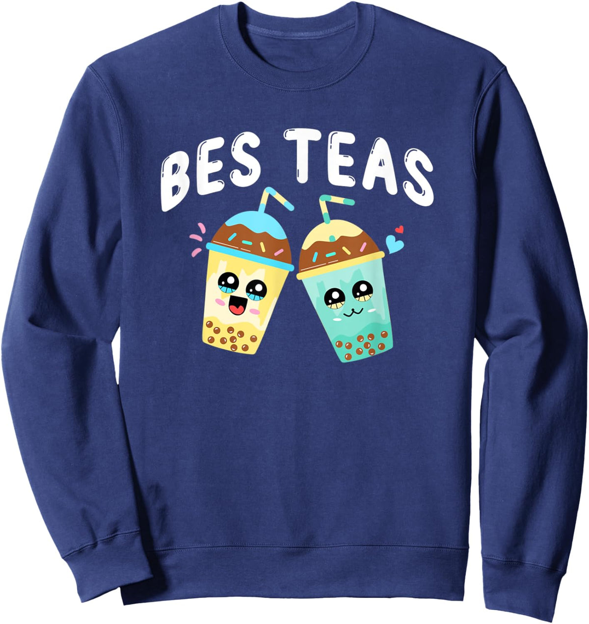 Bes-Teas Besties - Best Friends Bubble Tea Boba Tea Besteas Sweatshirt - Sweatshirt | Navy