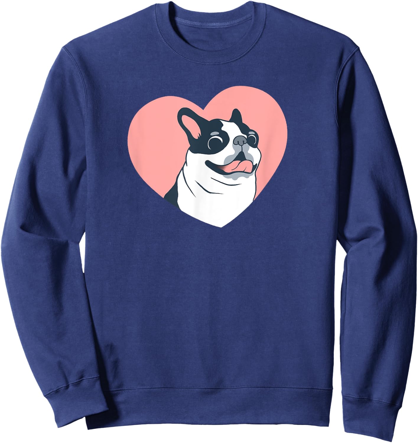 Cute Boston Terrier Dog Love Women Kids Sweatshirt - Sweatshirt | Navy