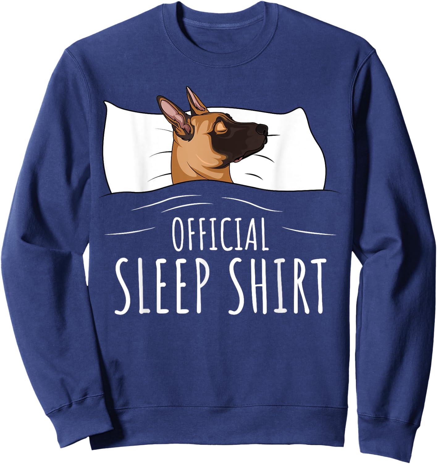 Official Sleep Shirt Malinois Dog Sweatshirt - Sweatshirt | Navy