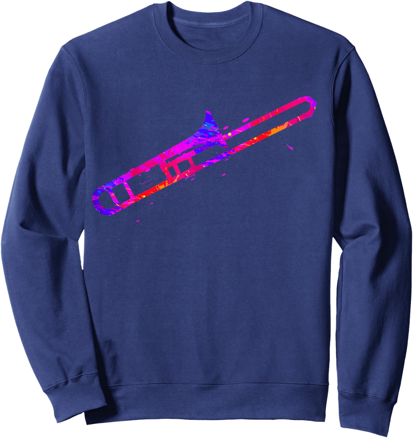 Trombone Brass Instrument Trombonist Jazz Music Sweatshirt - Sweatshirt | Navy