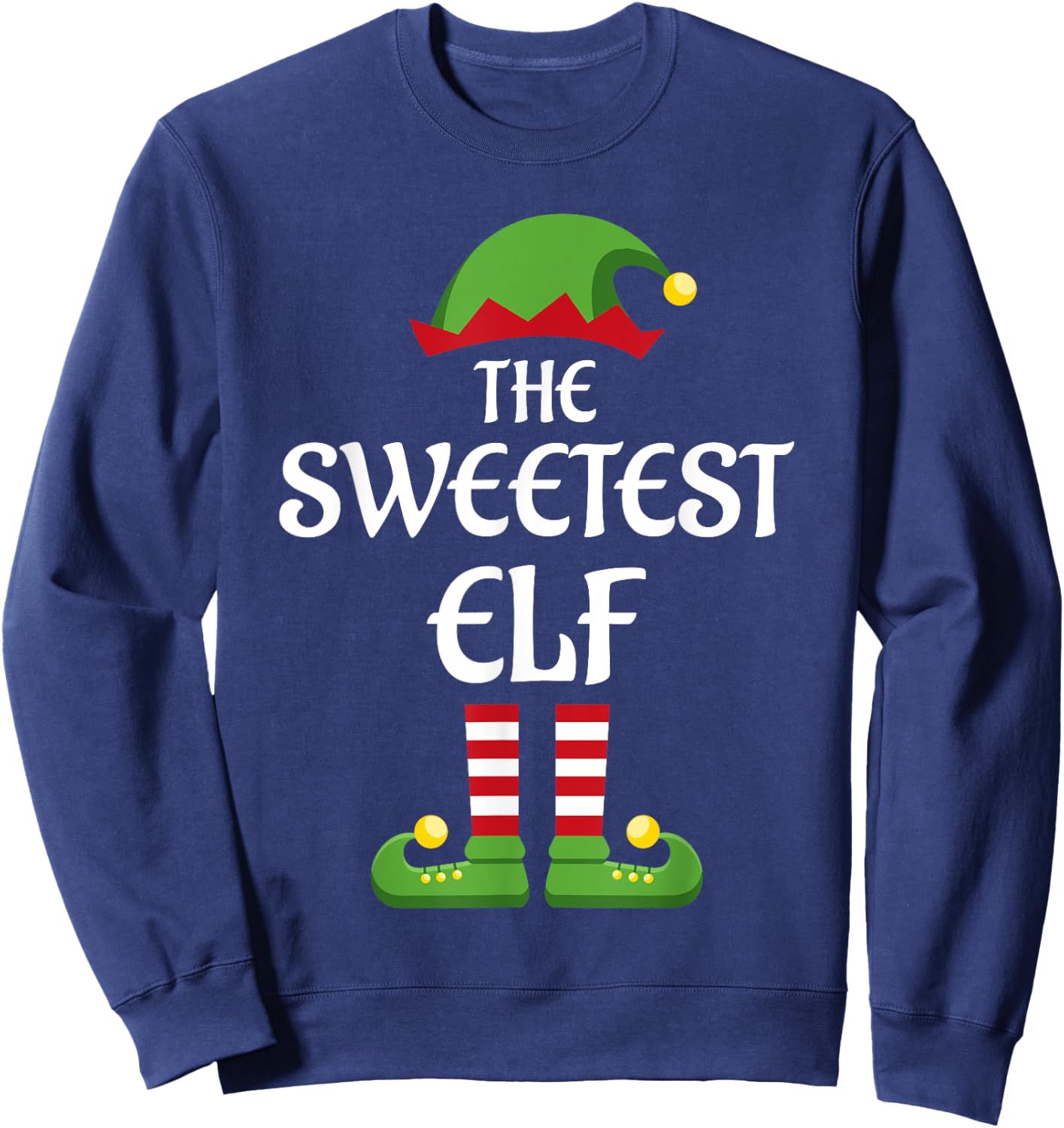 Sweetest Elf Family Matching Group Christmas Sweatshirt - Sweatshirt | Navy