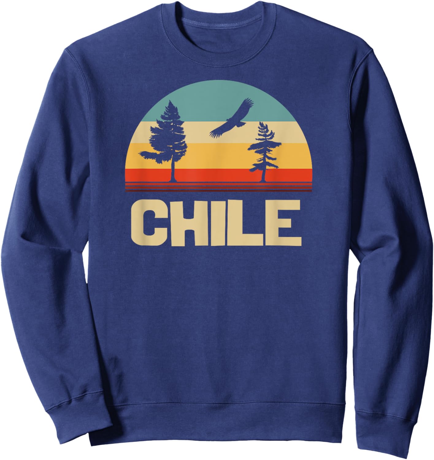 Retro Colours Mountains and Mountains Chile Sweatshirt - Sweatshirt | Navy