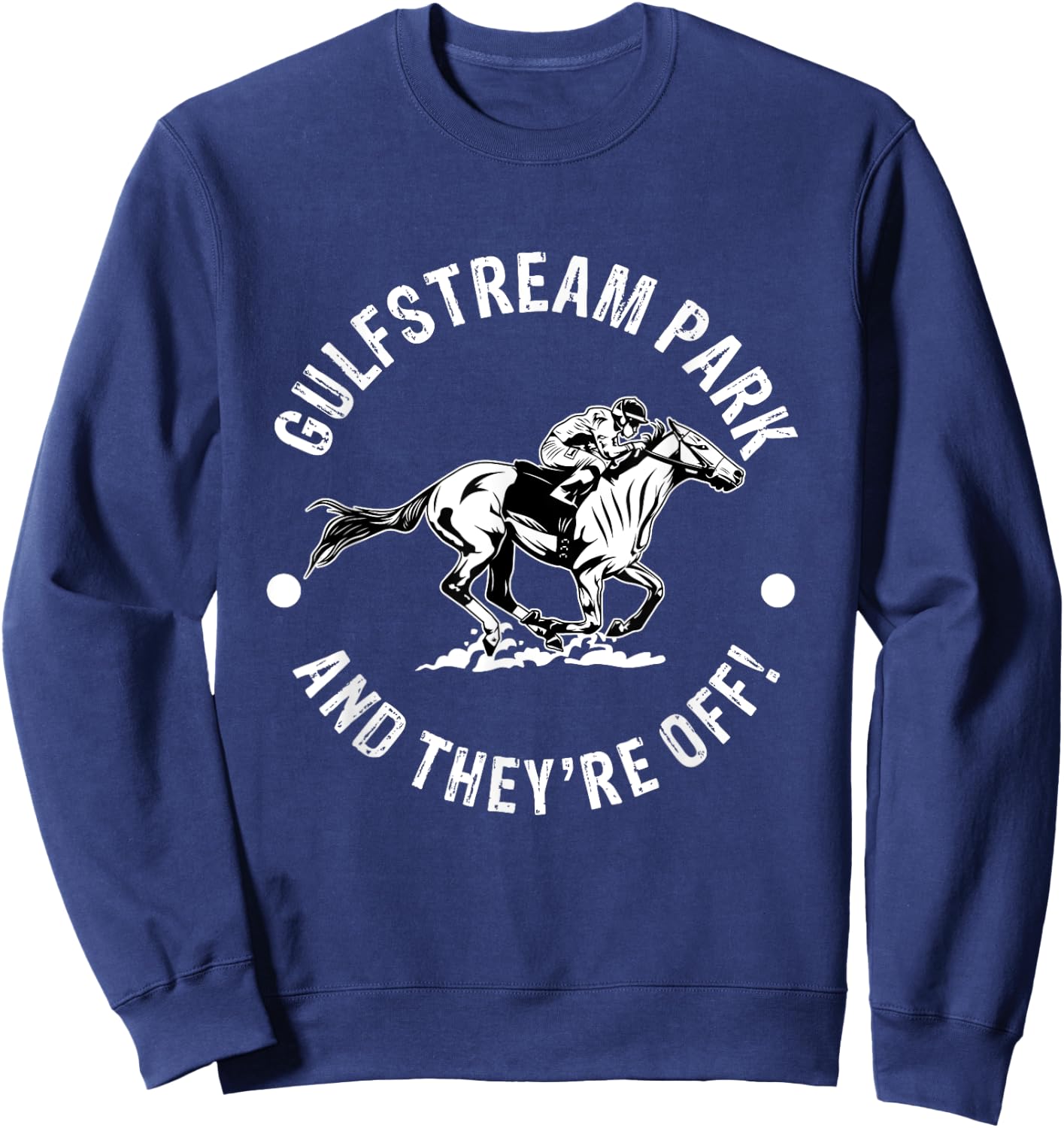 Gulfstream Park Racetrack Horse Race Fan Equestrian FL Derby Sweatshirt - Sweatshirt | Navy