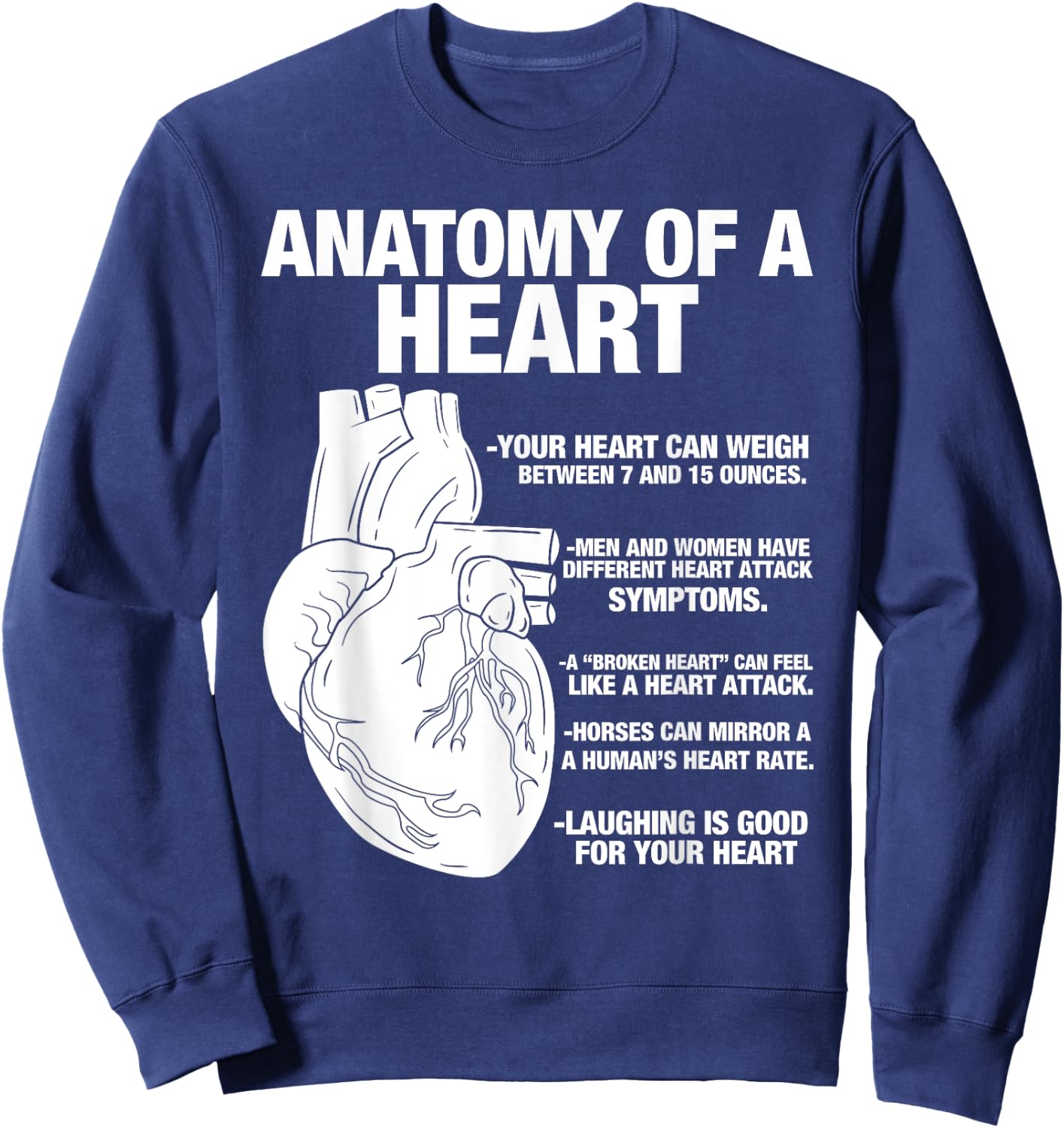 Anatomical Heart - Cool Cardiologist Design Sweatshirt - Sweatshirt | Navy