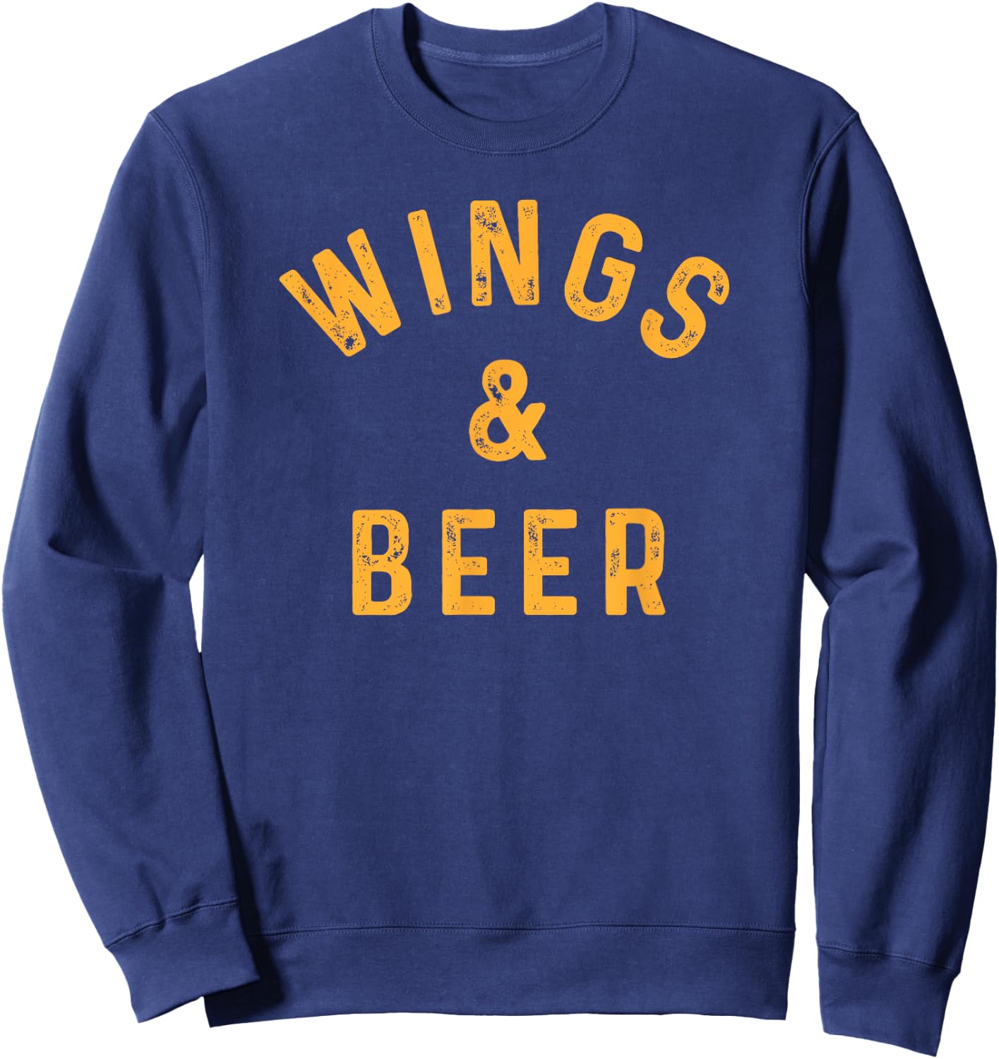 Wings & Beer Funny Buffalo Chicken Lover Beer Drinker Sweatshirt - Sweatshirt | Navy