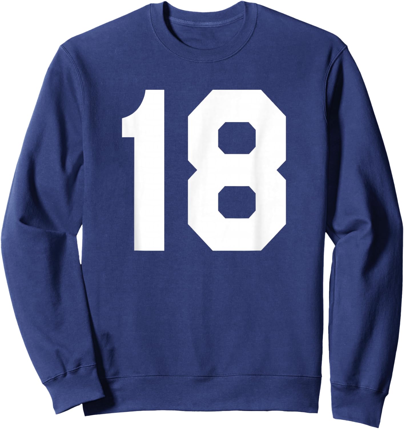 Number 18 Sports Jersey Front and Back Team Player Sweatshirt - Sweatshirt | Navy
