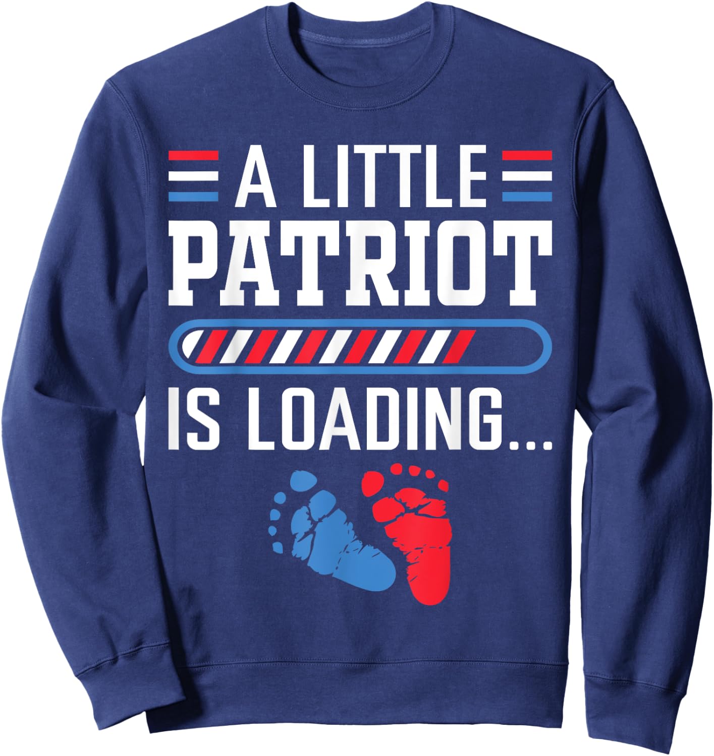 A Little Patriot Loading 4th of July Pregnancy Announcement Sweatshirt - Sweatshirt | Navy