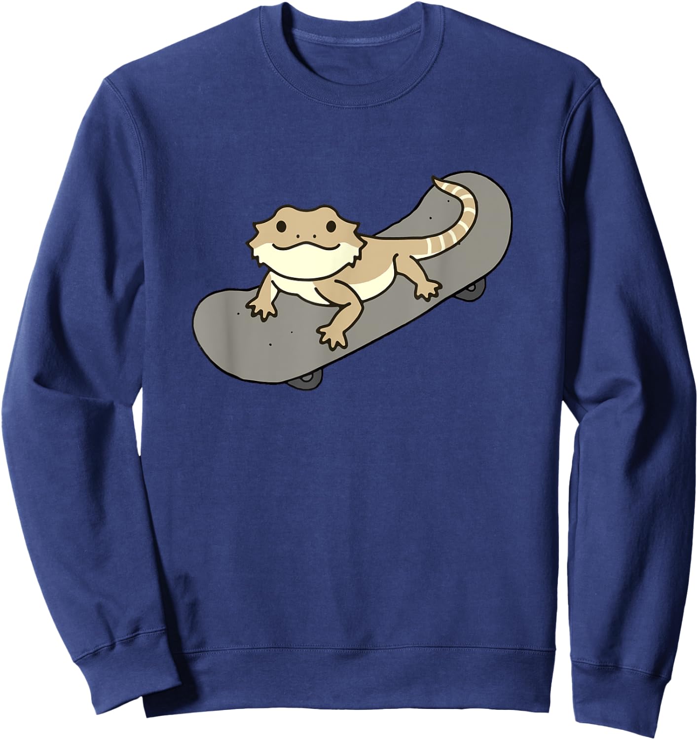 Funny Bearded Dragon On Skateboard Cute Pet Lizard Lover Sweatshirt - Sweatshirt | Navy