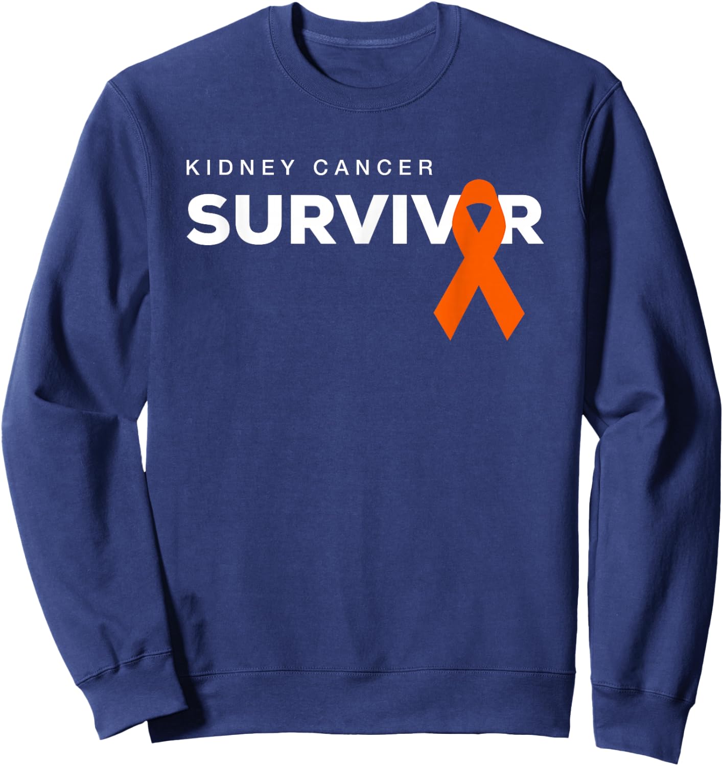 Kidney Cancer Survivor with Ribbon Sweatshirt - Sweatshirt | Navy