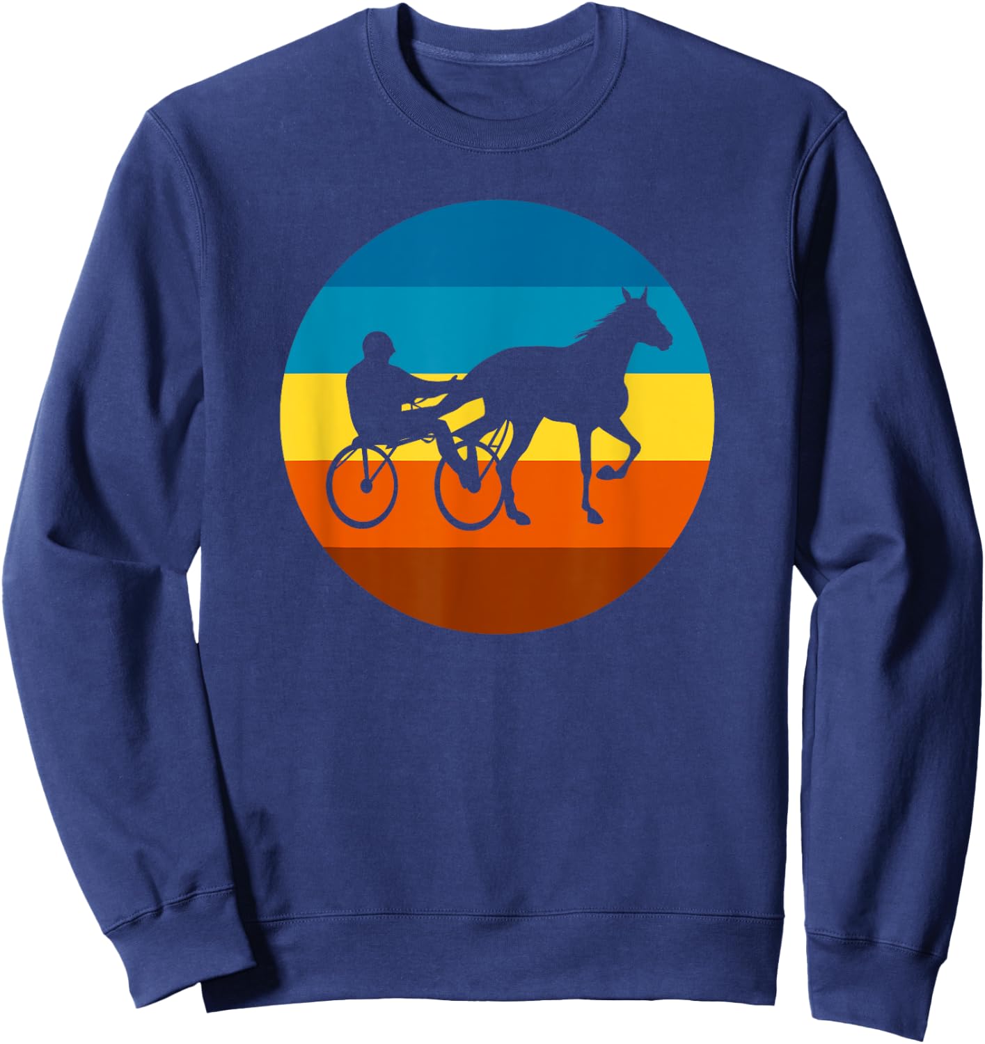 Harness Racing Retro Sunset Horse Race - Harness Racers Sweatshirt - Sweatshirt | Navy