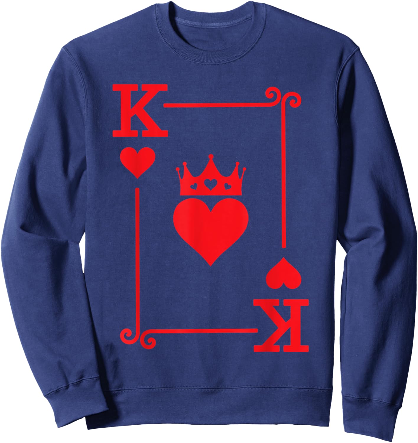 King Hearts Card Costume - Playing Cards - King of Hearts Sweatshirt - Sweatshirt | Navy