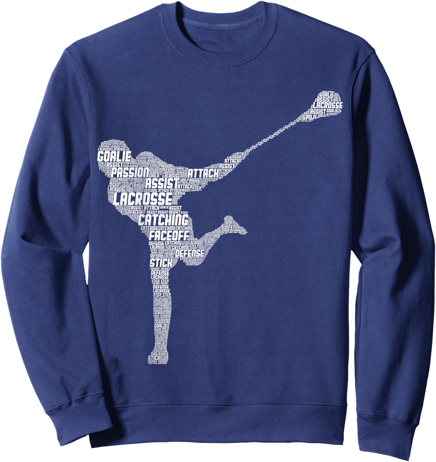 Lacrosse Player Youth Kids Boys Men Sweatshirt - Sweatshirt | Navy
