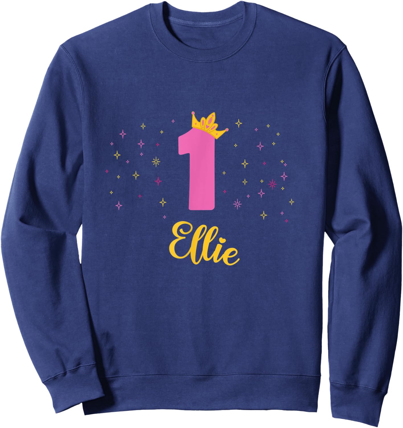 ELLIE First Birthday Novelty Girls Custom Name Sweatshirt - Sweatshirt | Navy