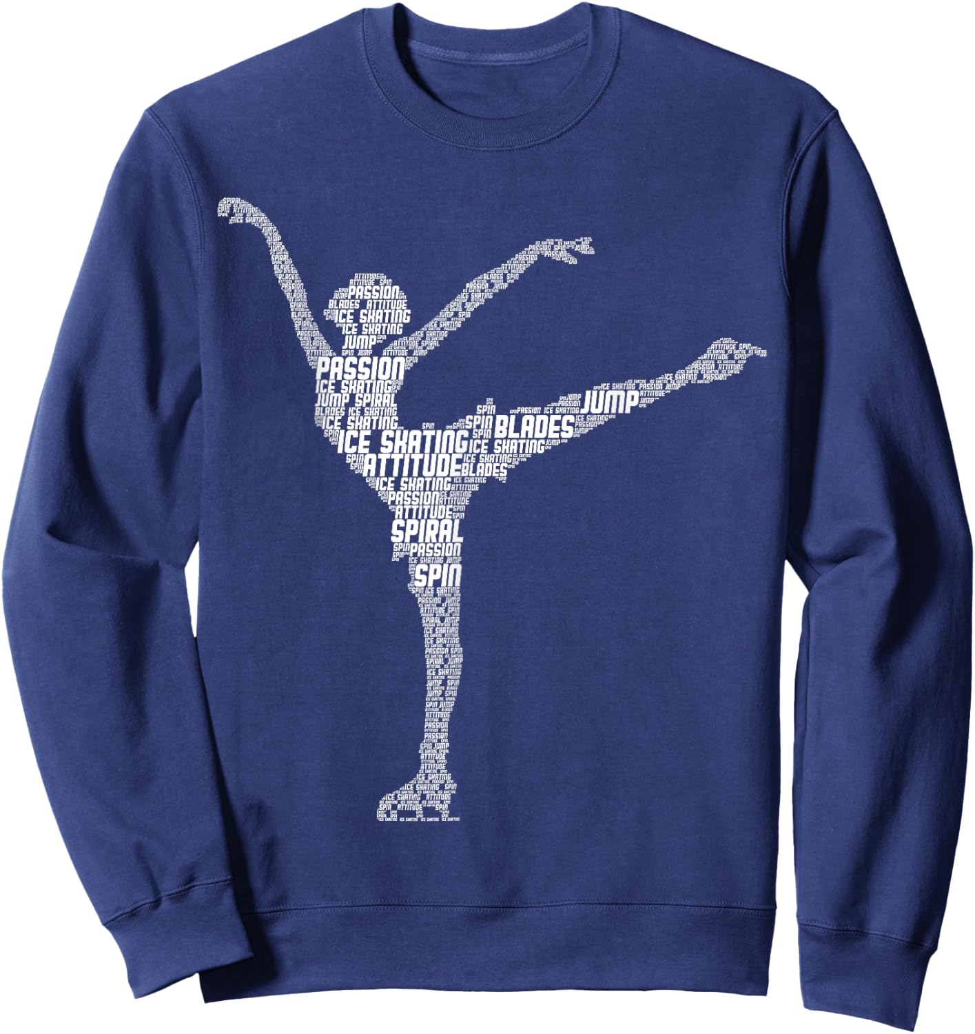 Figure Skating Ice Skates Girls Ladies Sweatshirt - Sweatshirt | Navy