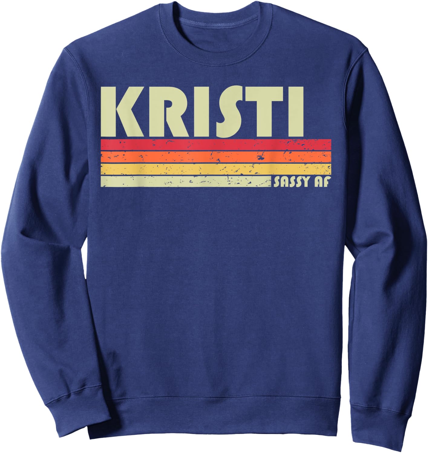 KRISTI Gift Name Personalized Retro Vintage 80s 90s Birthday Sweatshirt - Sweatshirt | Navy