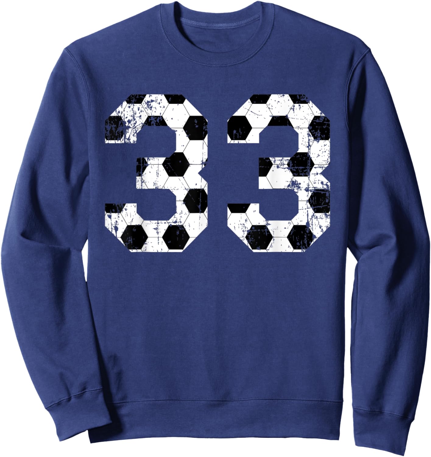 Vintage Soccer 33 Jersey Number Sweatshirt - Sweatshirt | Navy