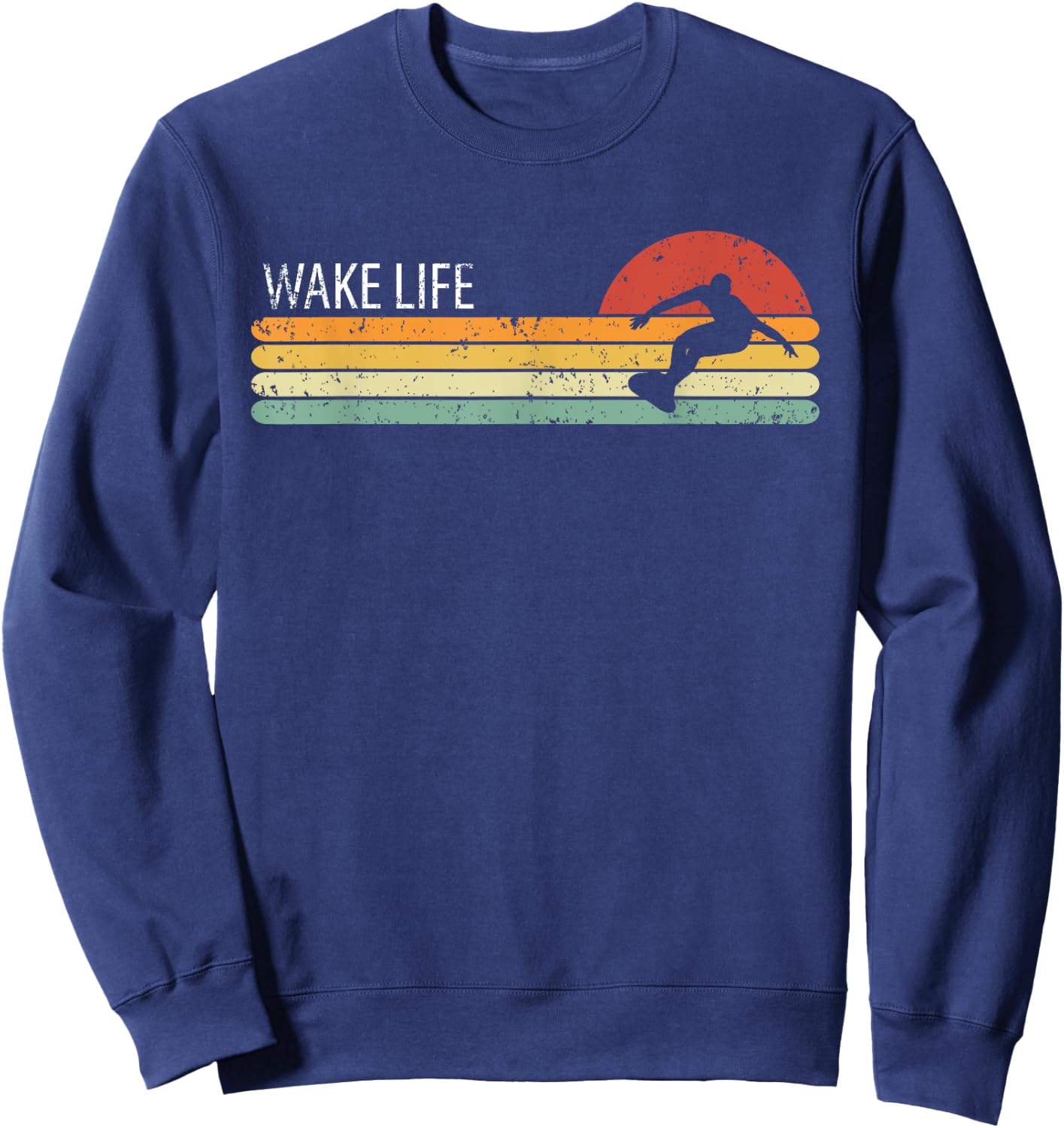 Wakesurfing Life Wakesurf Wakesurfer Vintage Retro Wake Surf Sweatshirt - Sweatshirt | Navy