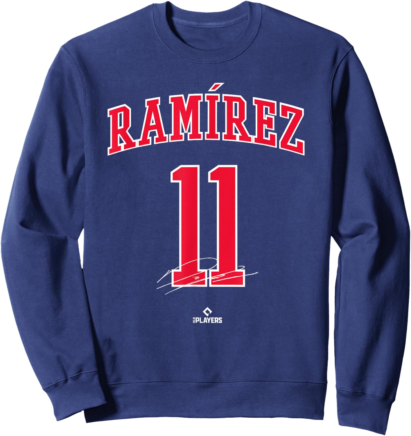 Jose Ramirez Cleveland Baseball Player MLBPA Baseball Fan Sweatshirt - Sweatshirt | Navy
