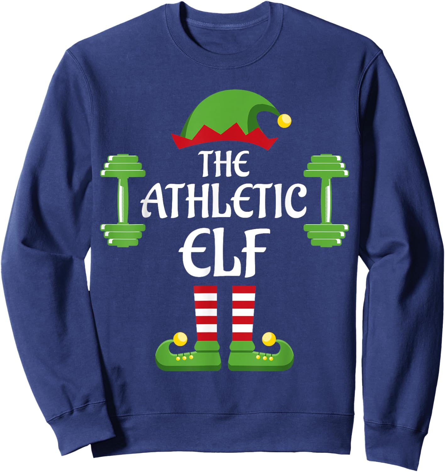 Athletic Elf Family Matching Group Christmas Sporty Sweatshirt - Sweatshirt | Navy