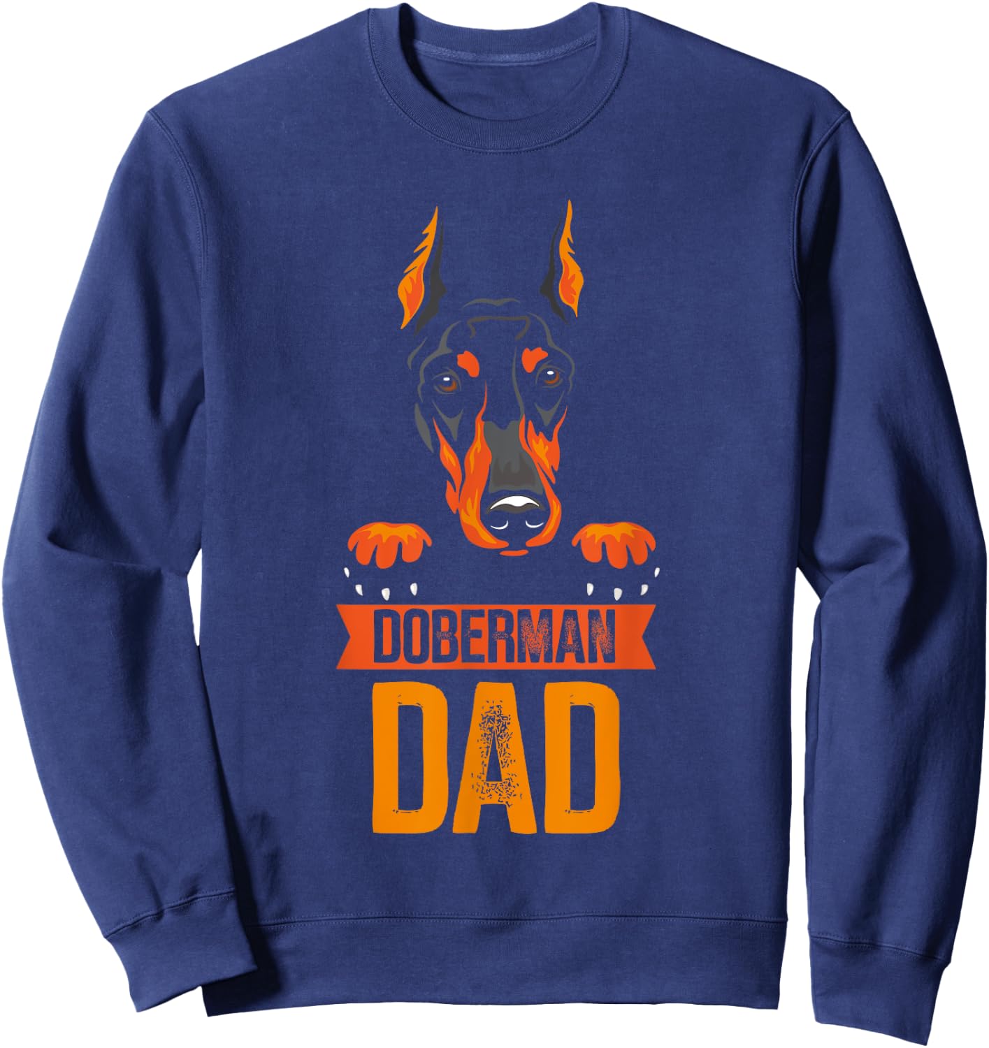 Pinscher Dobermans Doberman Love Owner Father's - Dog Themed - -Adults - Black - Small - Short Sleeve - Classic Fit - Imported Sweatshirt - Sweatshirt | Navy