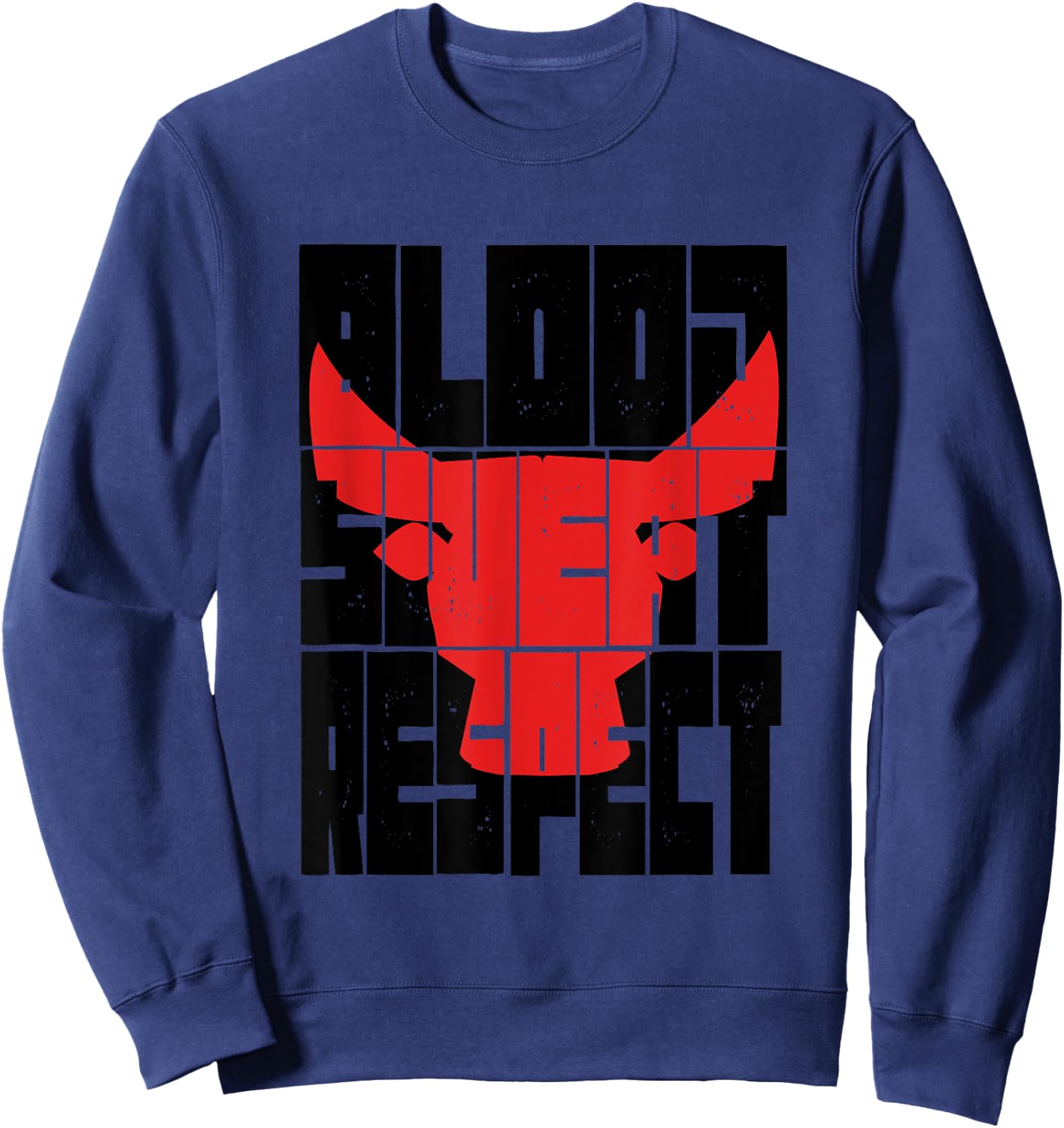 Blood Sweat Respect Motivational Gym Fitness Fighting Spirit Sweatshirt - Sweatshirt | Navy