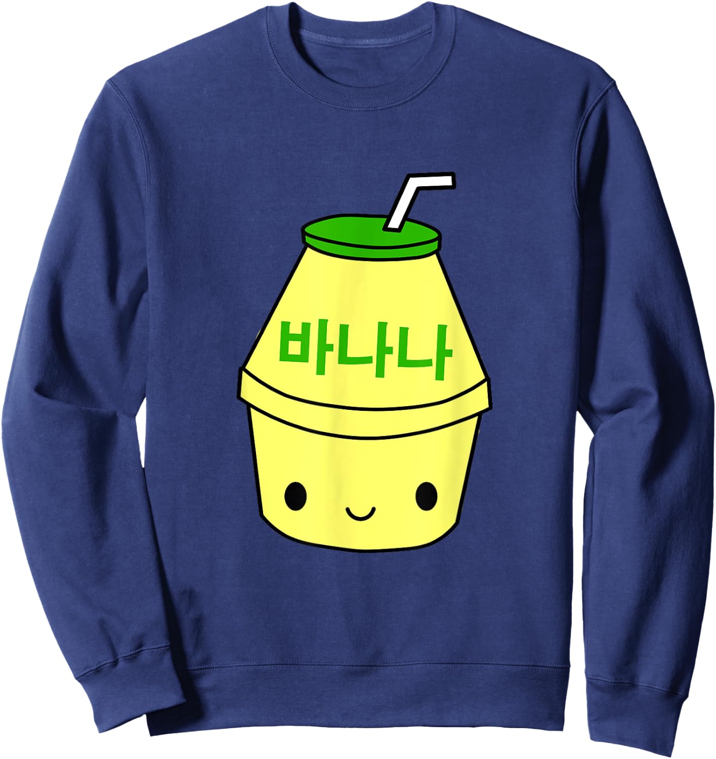 Cute Banana Milk Shirt Korean Kpop Japan Harajuku Kawaii Sweatshirt - Sweatshirt | Navy