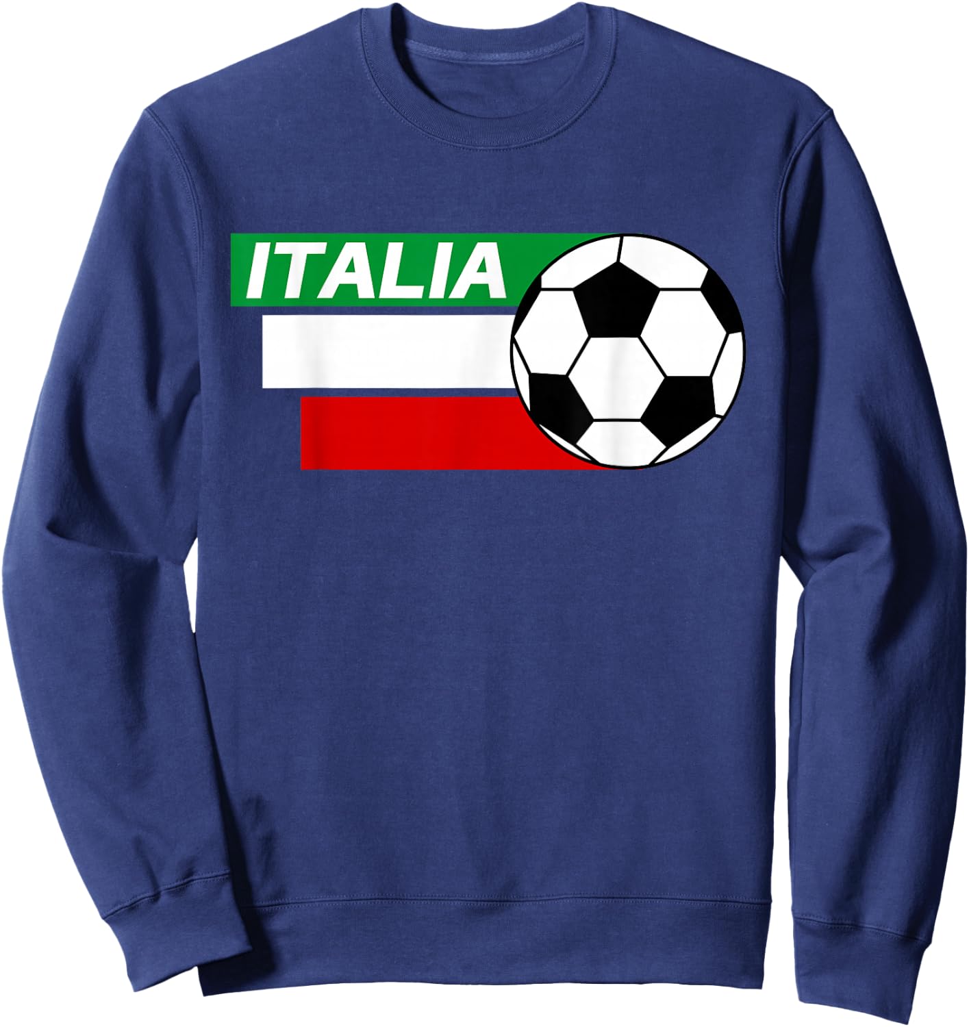 Italy Soccer shirt. Italian flag colors soccer Sweatshirt - Sweatshirt | Navy