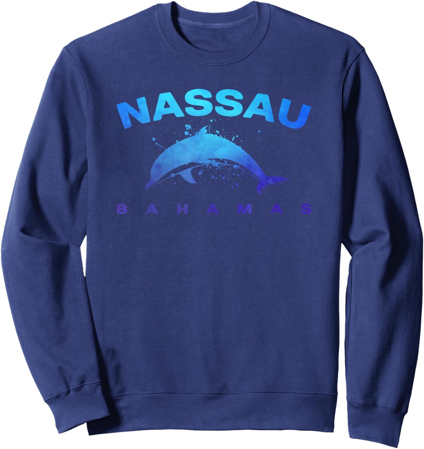 NASSAU BAHAMAS Dolphin Beach Lover Vintage Vacation Souvenir Men Women Girls Kids Sweatshirt - Sweatshirt | Navy