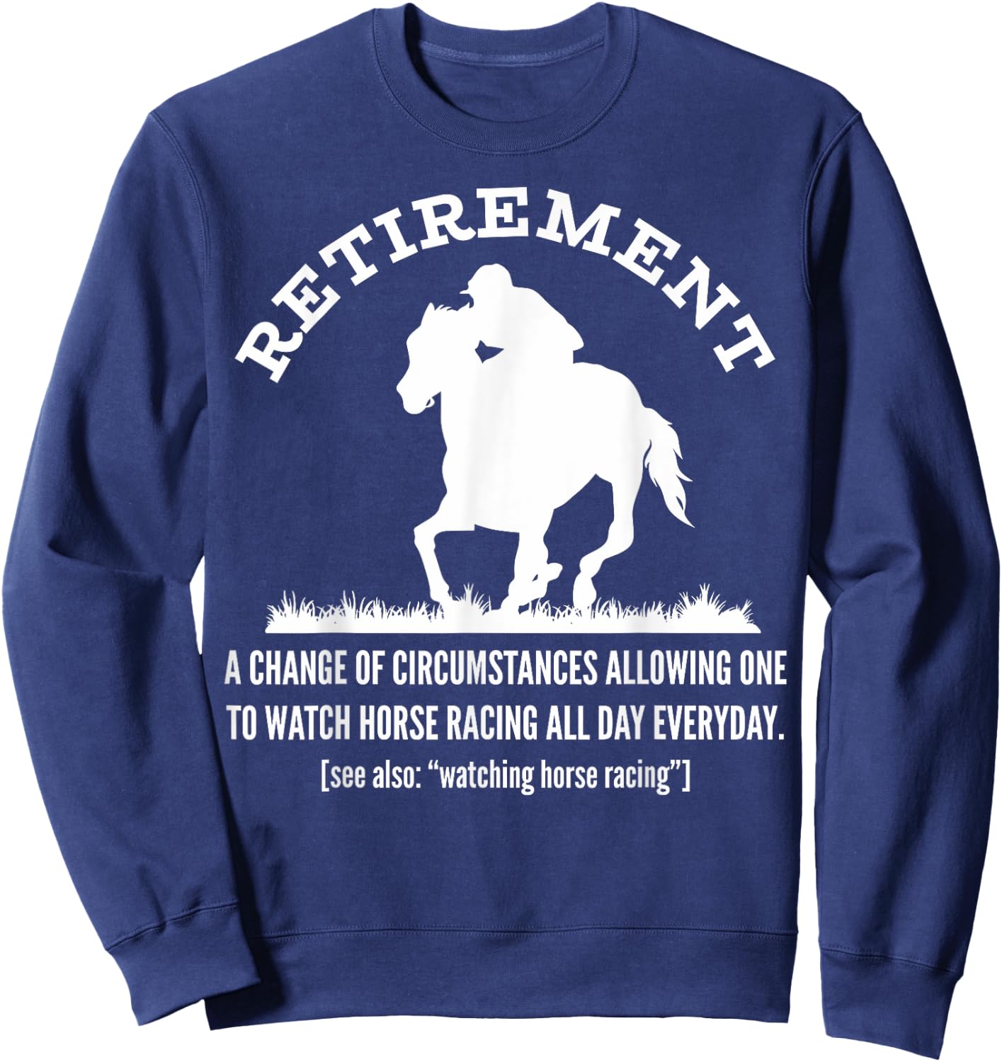Funny Horse Racing Retirement Vintage KY Derby Horse Sweatshirt - Sweatshirt | Navy