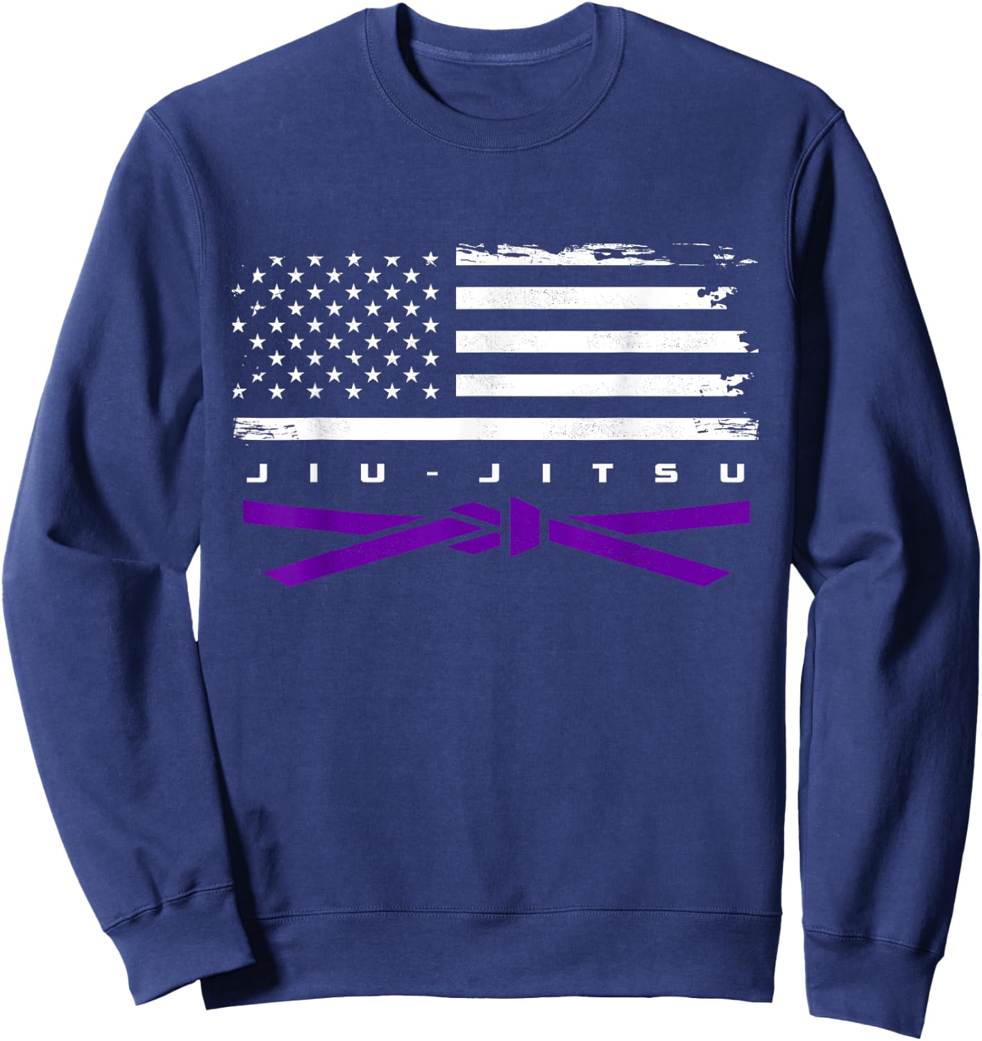 American Flag Jiu - Jitsu Apparel - Purple Belt Jiu Jitsu Sweatshirt - Sweatshirt | Navy