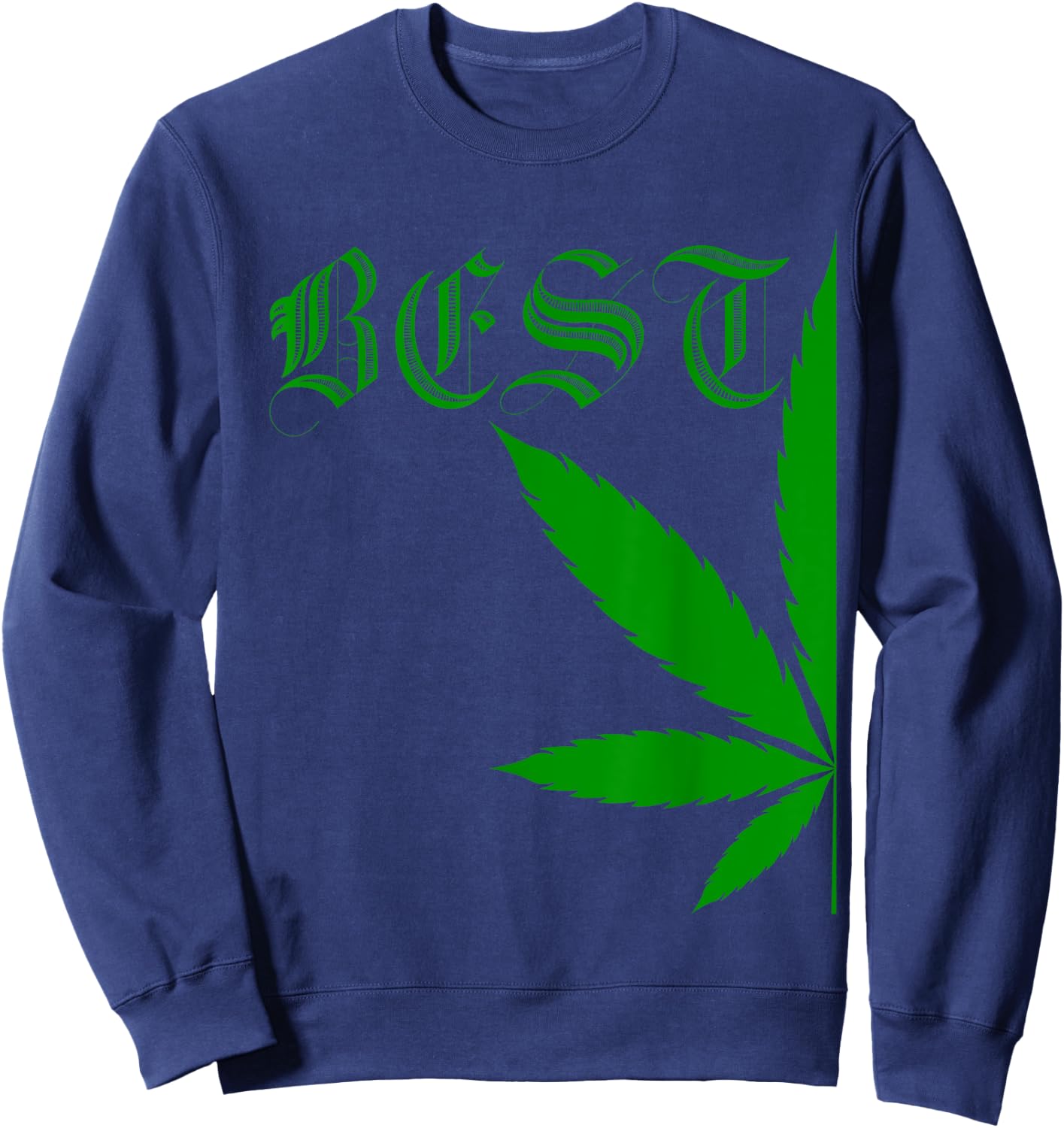 Matching Best Buds Couples Gift BFF Marijuana Leaf Weed Sweatshirt - Sweatshirt | Navy
