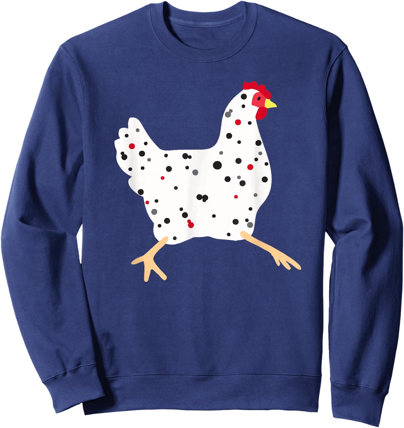 Chicken Hen Cute Polka Dot Chicken Sweatshirt - Sweatshirt | Navy