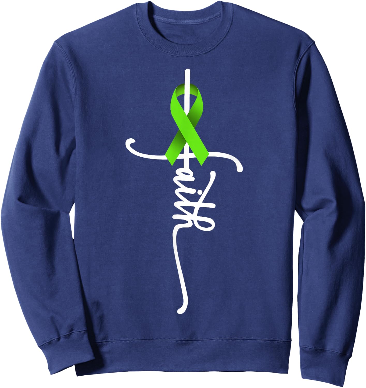 Non-Hodgkin Lymphoma Cancer Faith Cancer Awareness Support Sweatshirt - Sweatshirt | Navy