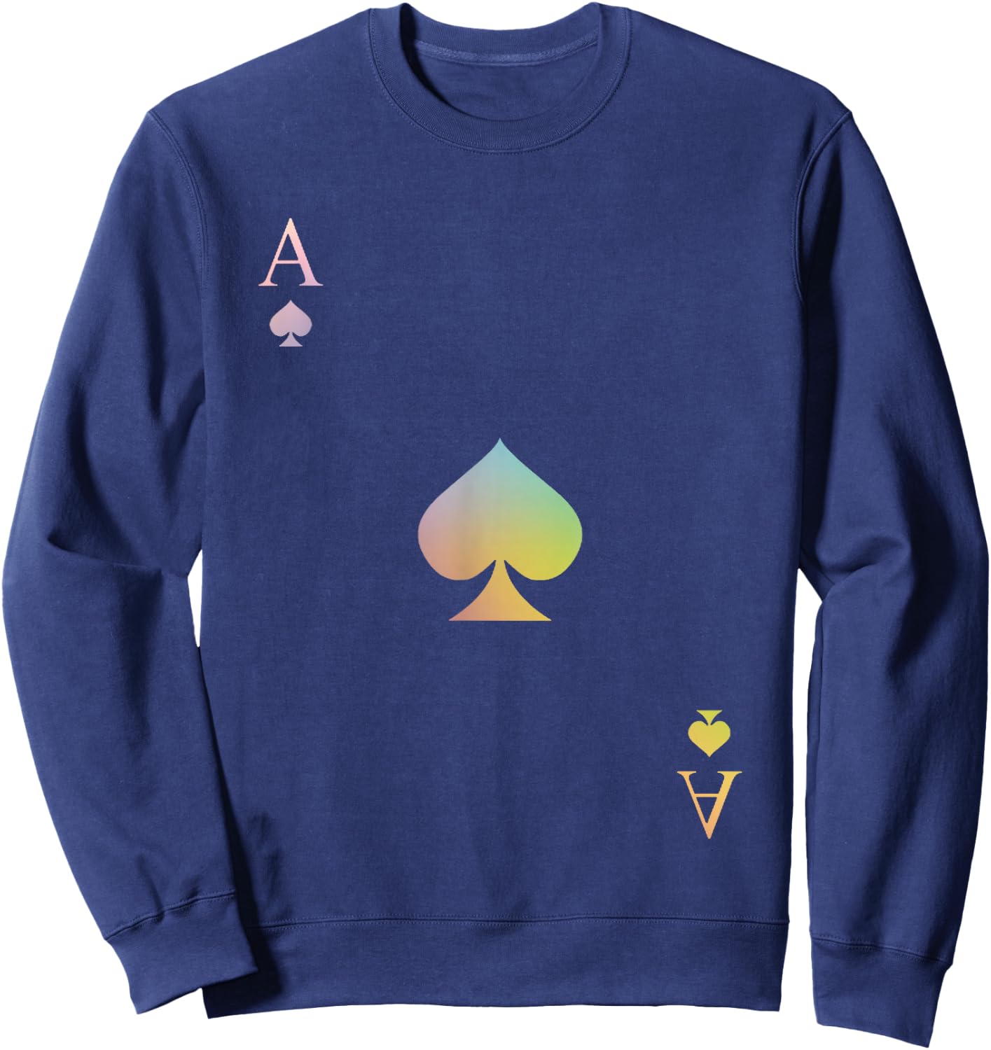 Ace of Spades Halloween Glam Playing Card Sweatshirt - Sweatshirt | Navy