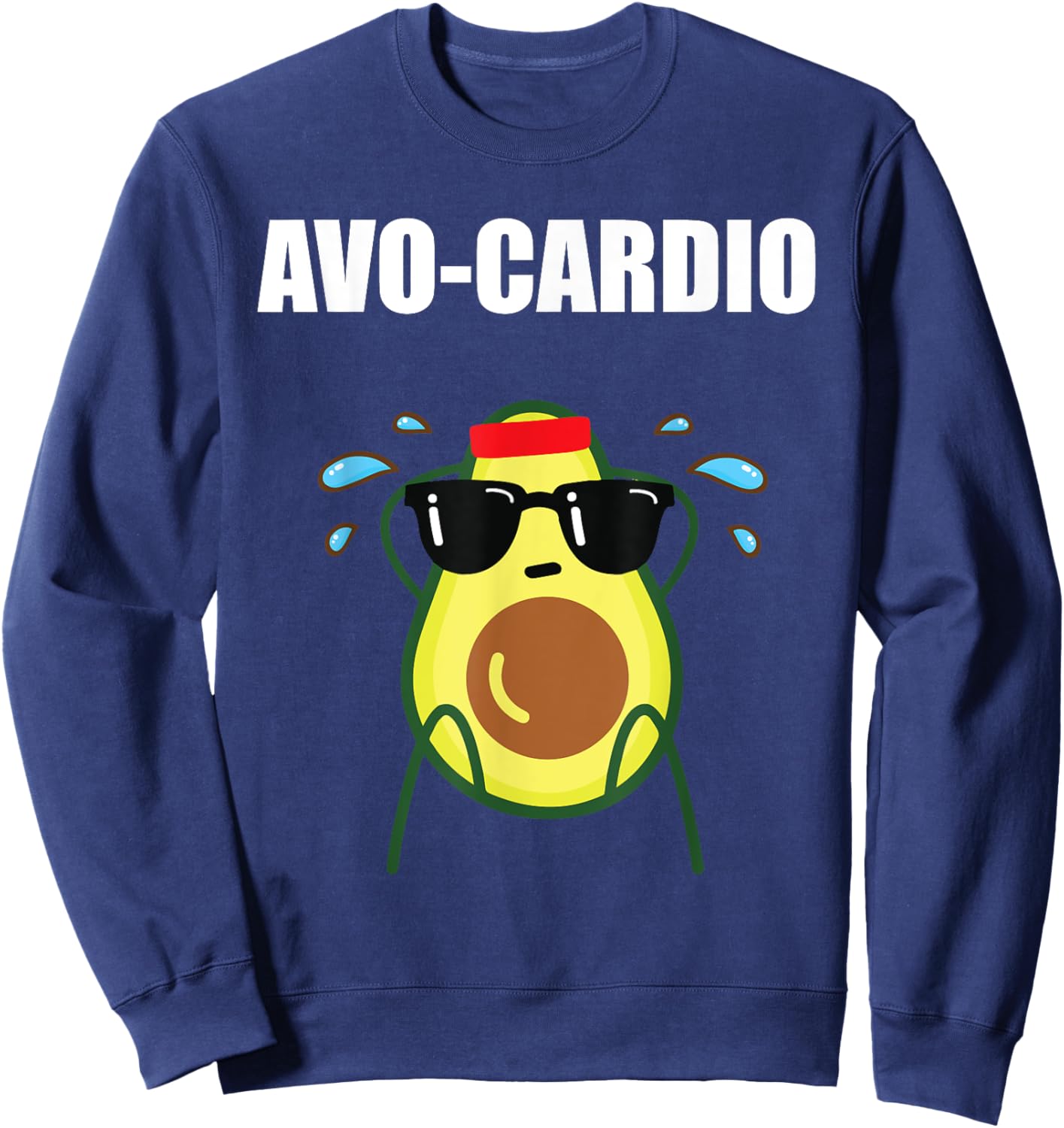 Funny Gym Exercise Pun Avocado Avo-Cardio Sweatshirt - Sweatshirt | Navy