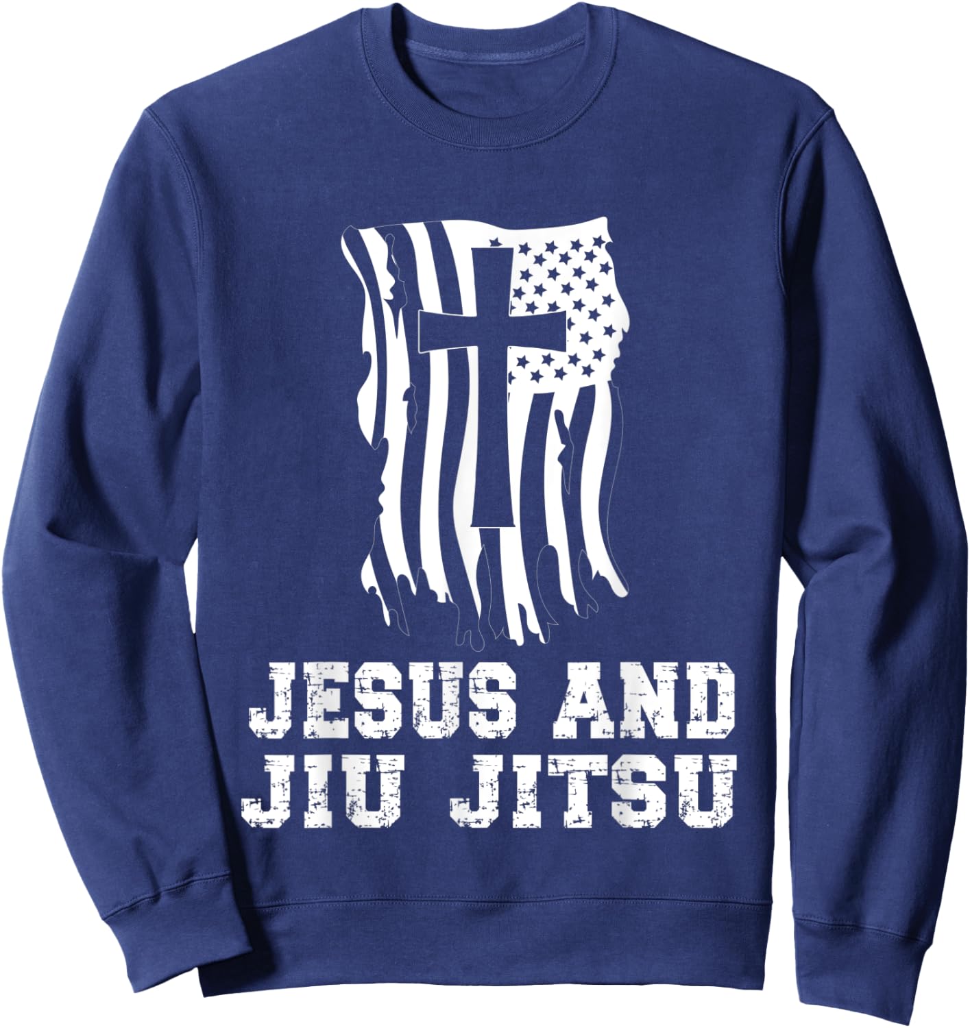 Jesus And Jiu Jitsu Design for Christian Martial Arts Fan Sweatshirt - Sweatshirt | Navy