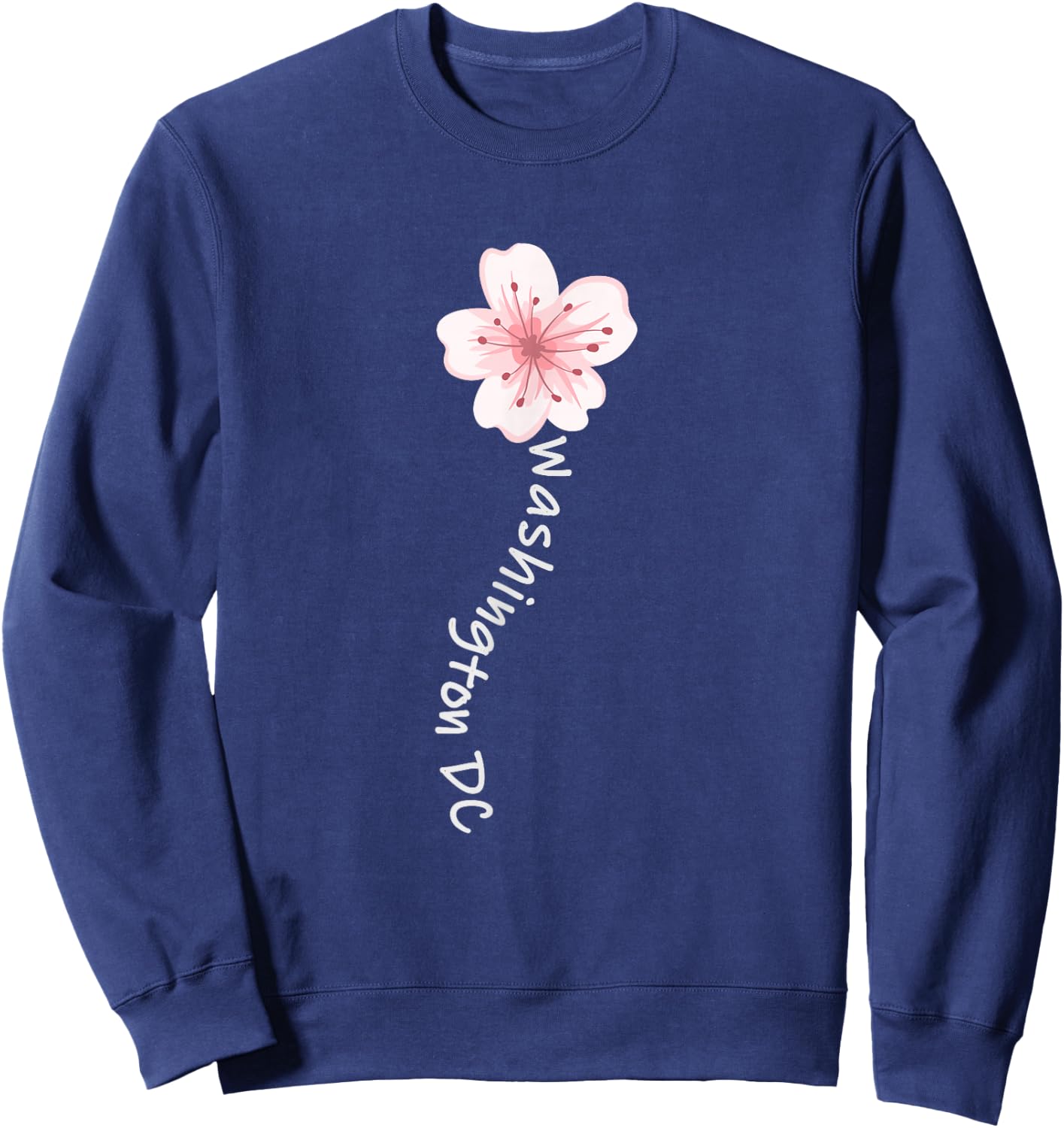 Washington DC Cherry Blossom Flower Sweatshirt - Sweatshirt | Navy