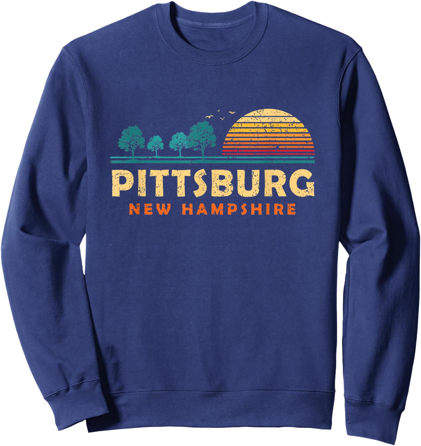 Evergreen Sunset Pittsburgh Forest New Hampshire Woods Sweatshirt - Sweatshirt | Navy